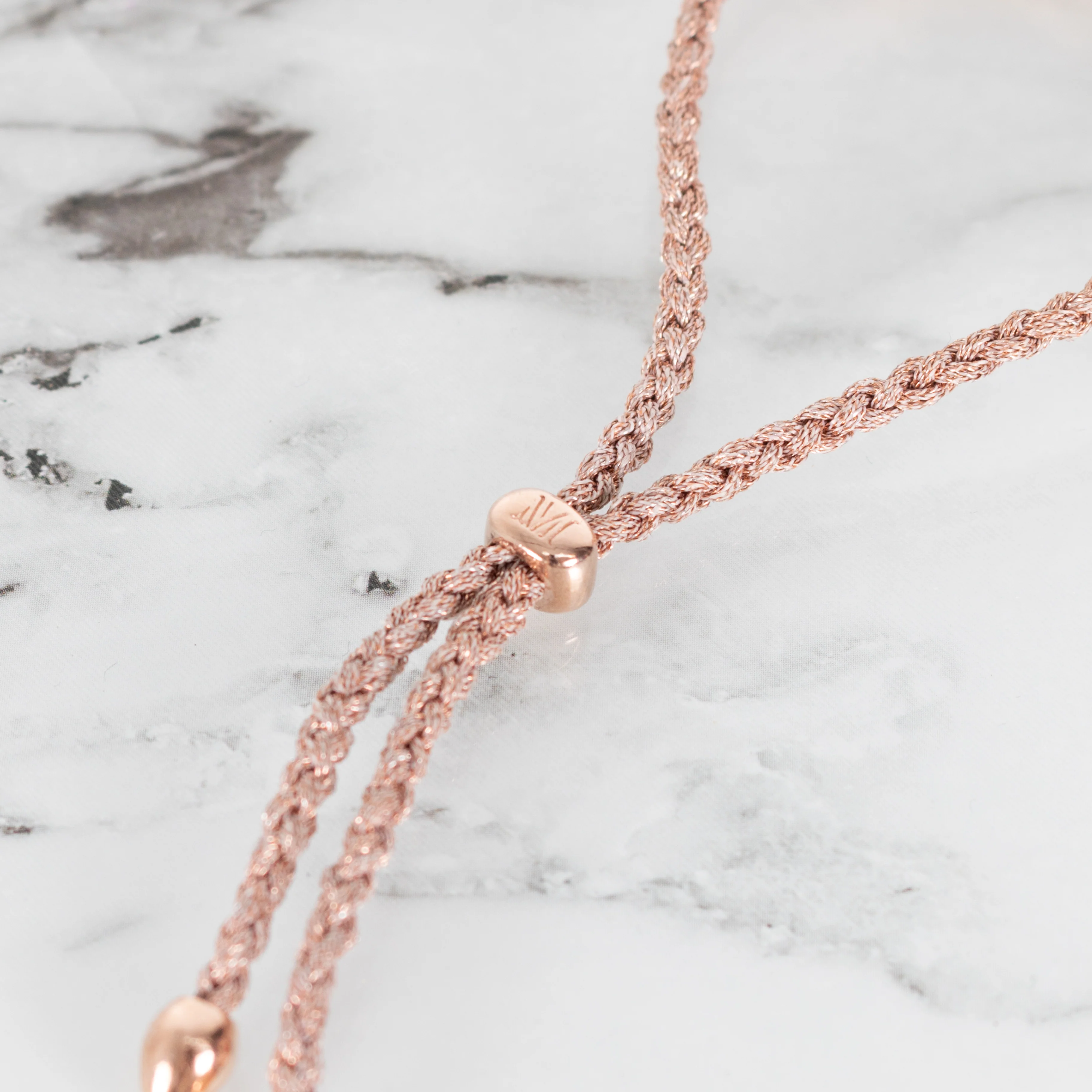 Monica Vinader Rose Gold Bar Friendship Bracelet - Image 3