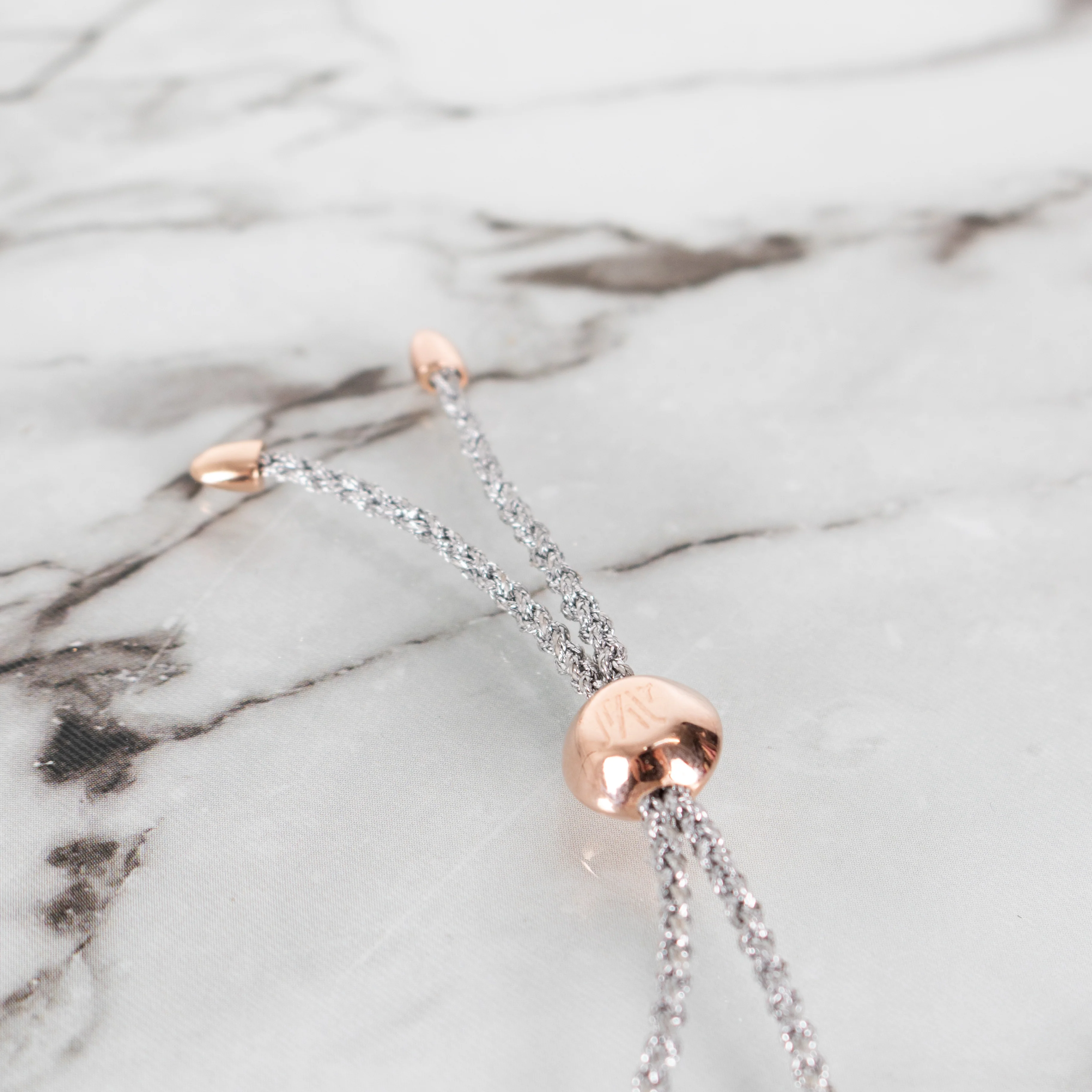 Monica Vinader Silver Braided Rose Gold Bracelet - Image 4