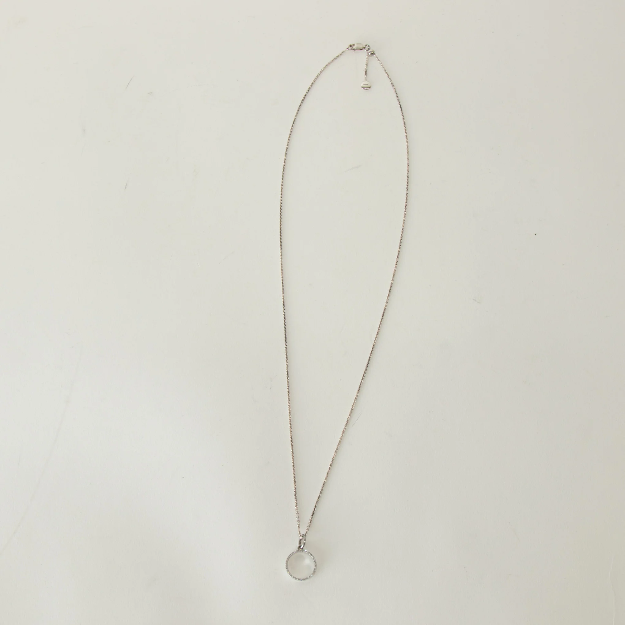 Monica Vinader Sterling Silver Diamond Circle With Chain Necklace - Image 5