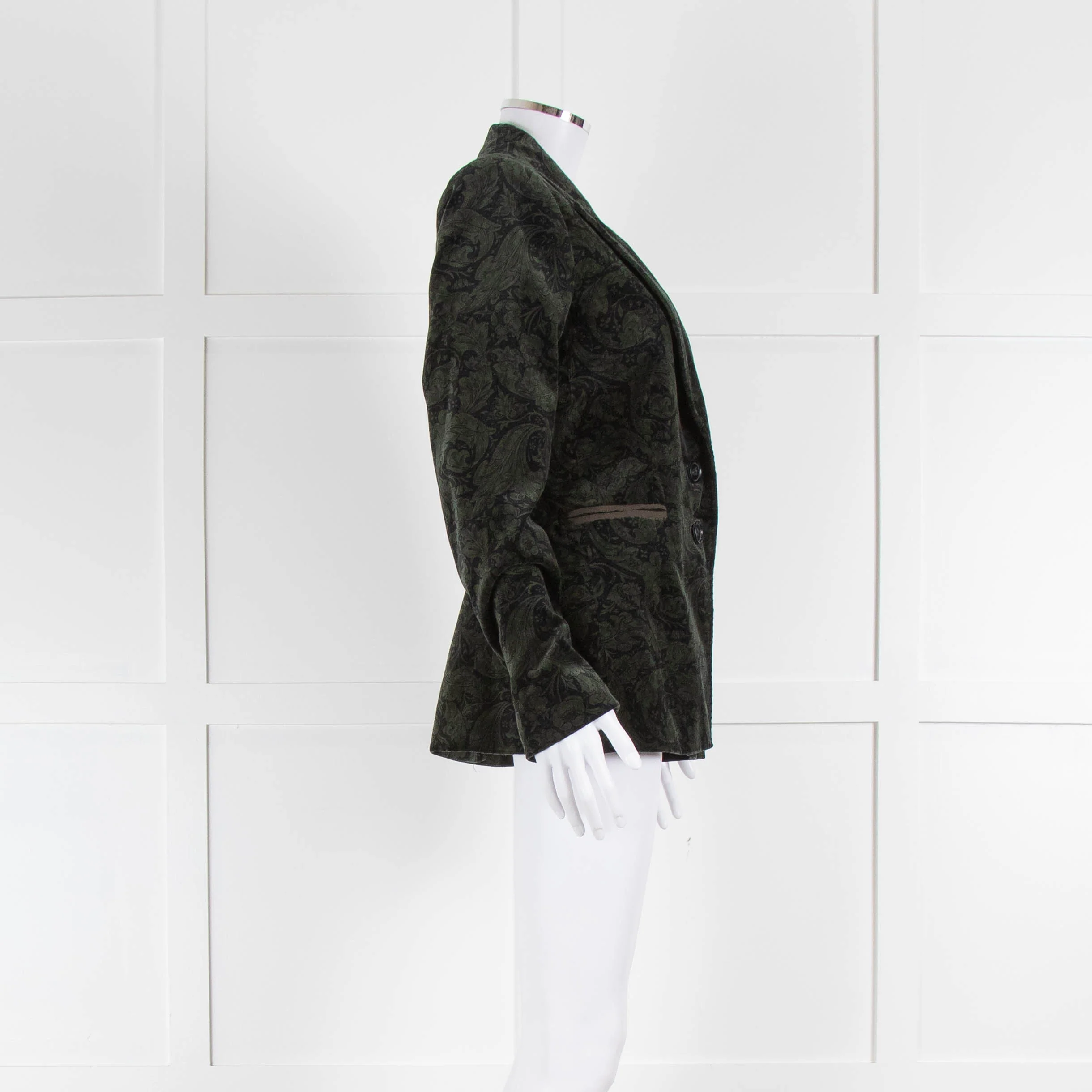 Morris & Co x Paige Green Velvet Floral Blazer - Image 2