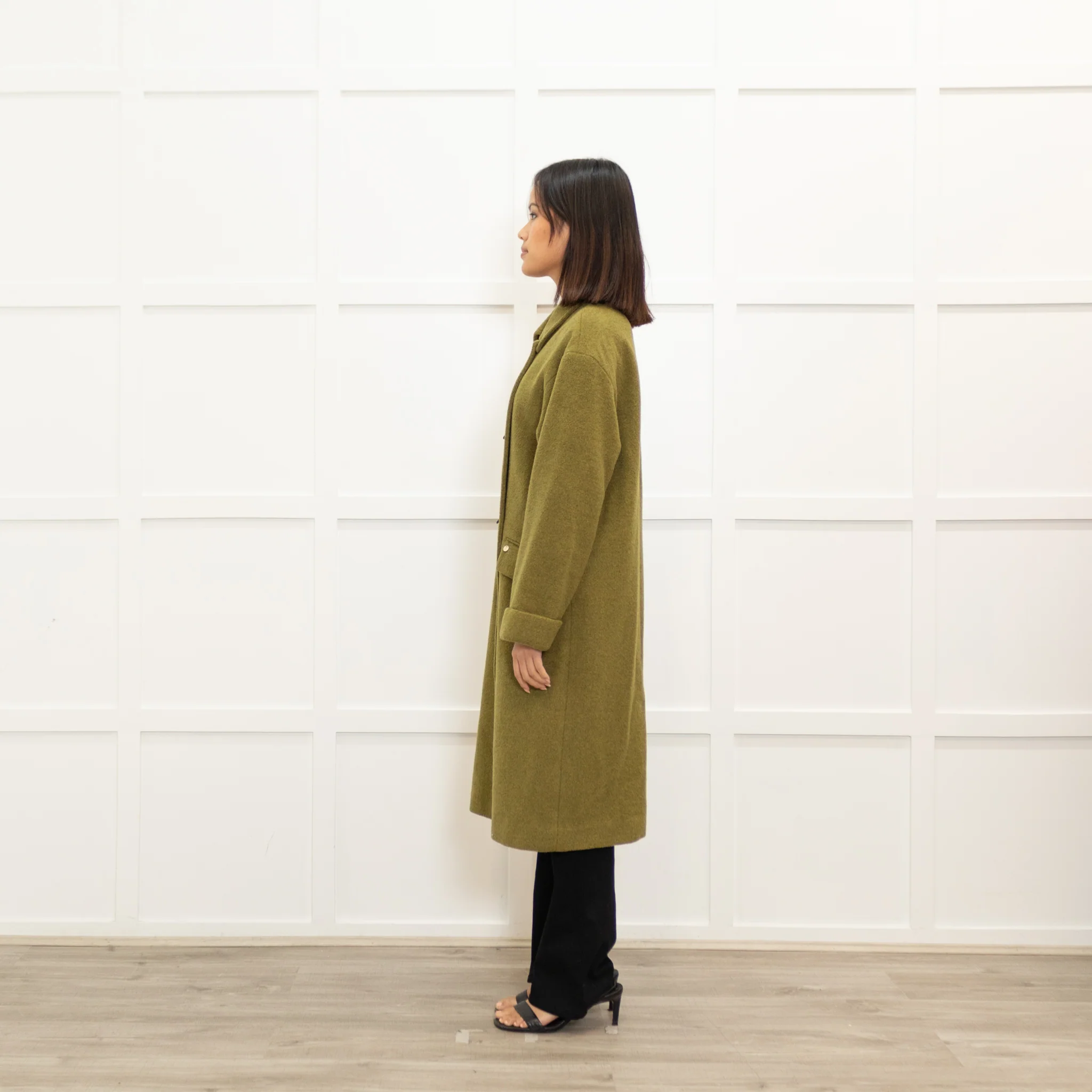 Mos Mosh Green Double Breasted Coat With Peter Pan Collar - Image 6