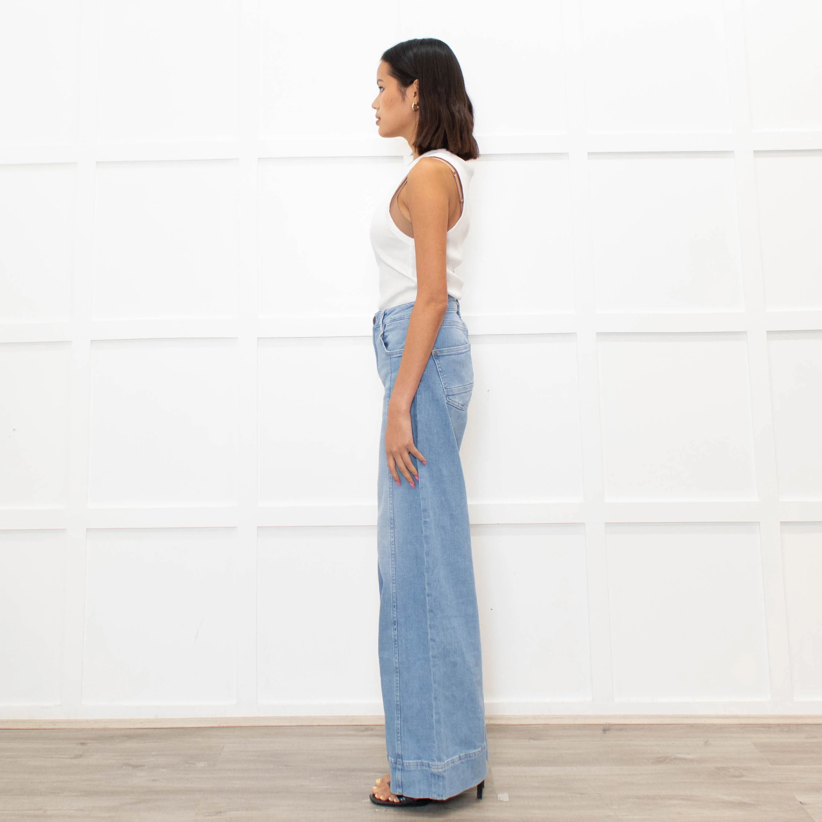 Mos Mosh Pale Blue Denim Wide Leg Jeans - Image 6