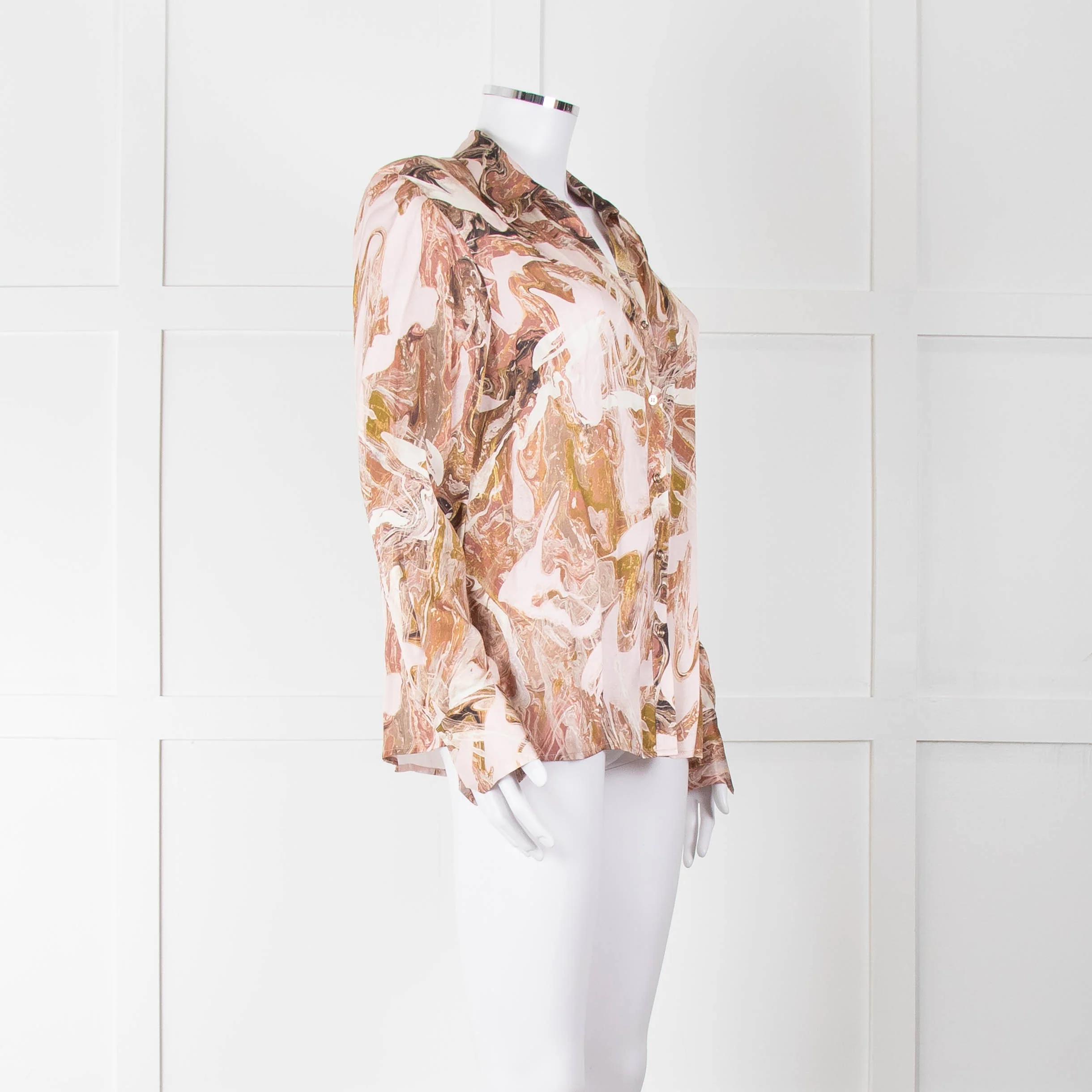 Mos Mosh Pink & Brown Patterned Blouse - Image 2