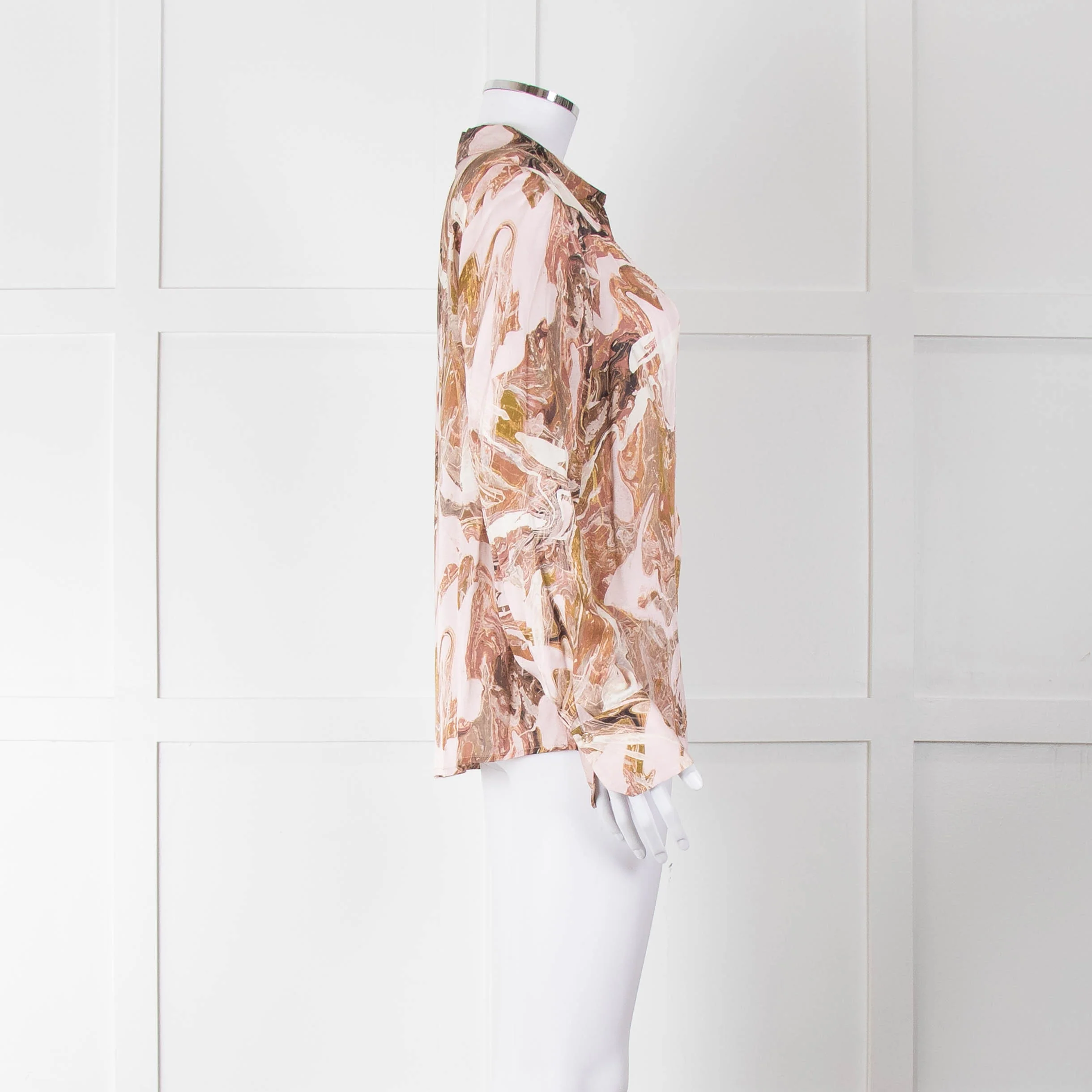Mos Mosh Pink & Brown Patterned Blouse - Image 3