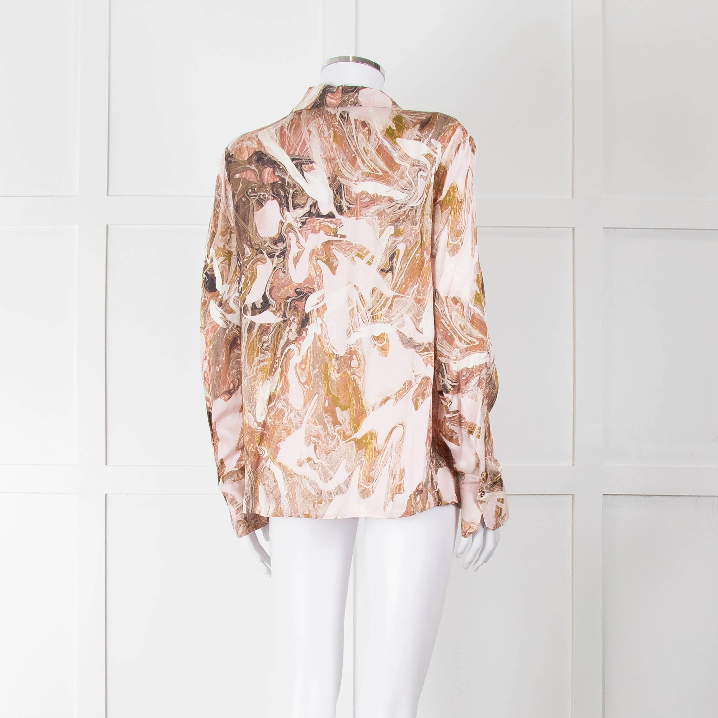 Mos Mosh Pink & Brown Patterned Blouse - Image 4