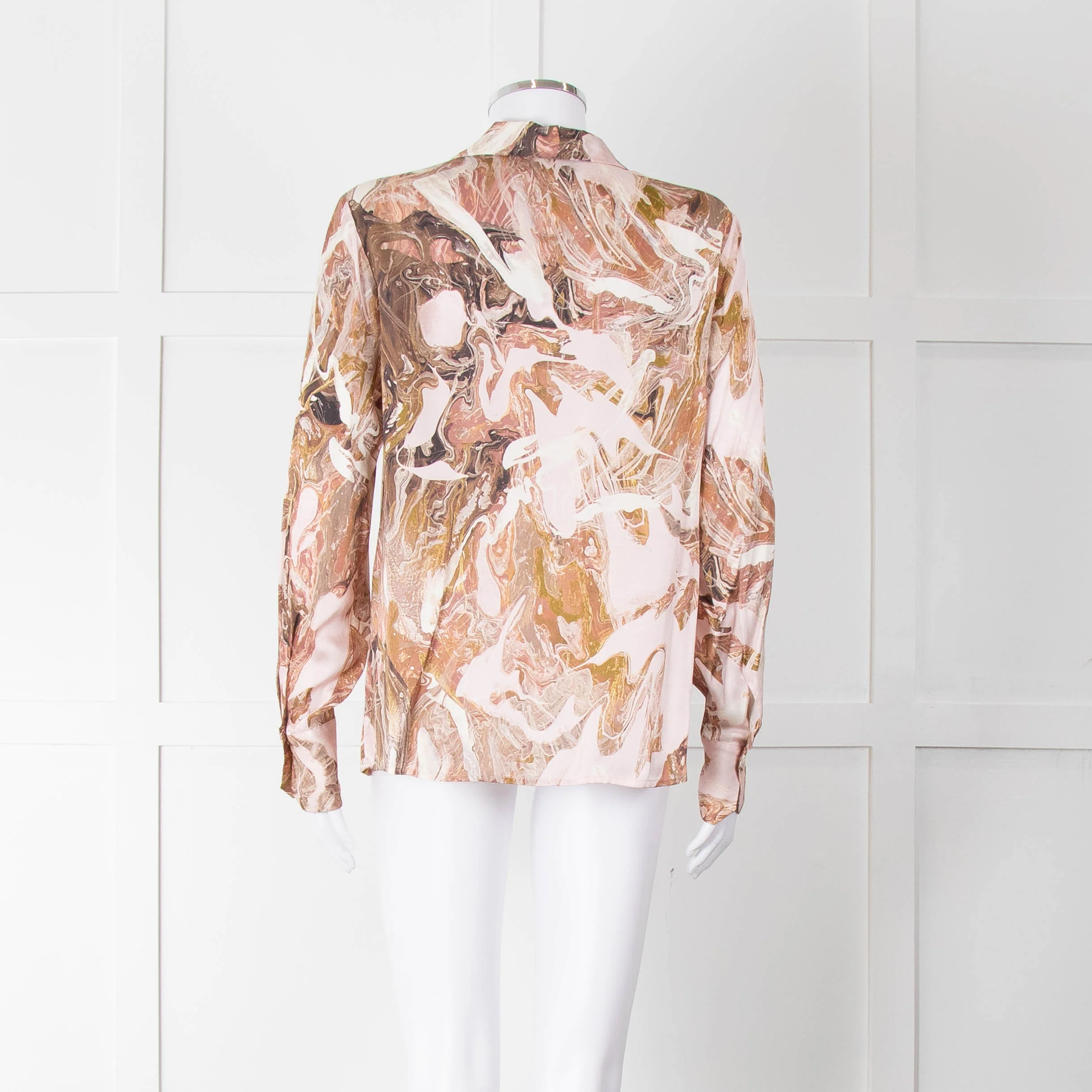 Mos Mosh Pink & Brown Patterned Blouse - Image 5