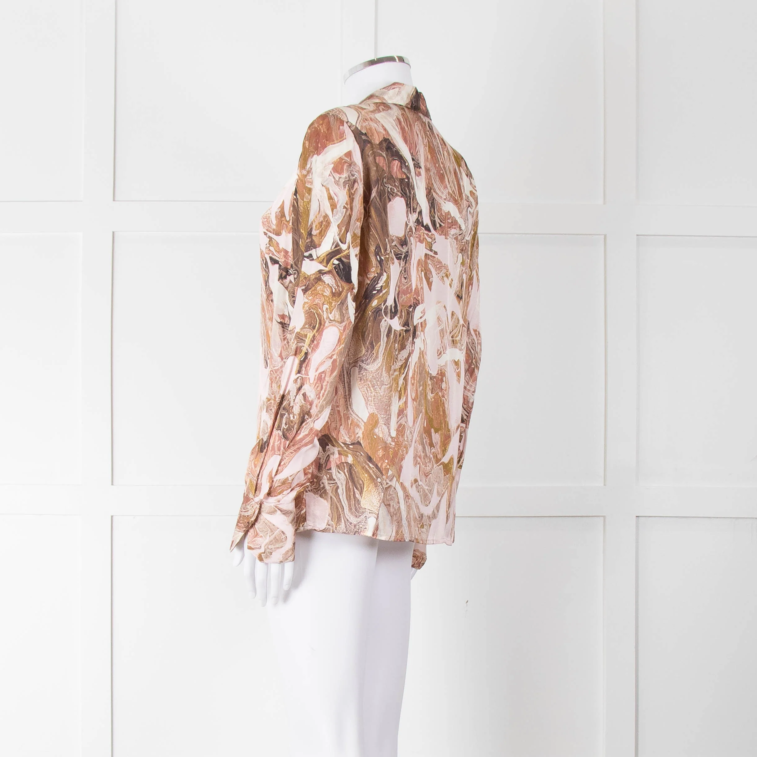 Mos Mosh Pink & Brown Patterned Blouse - Image 6
