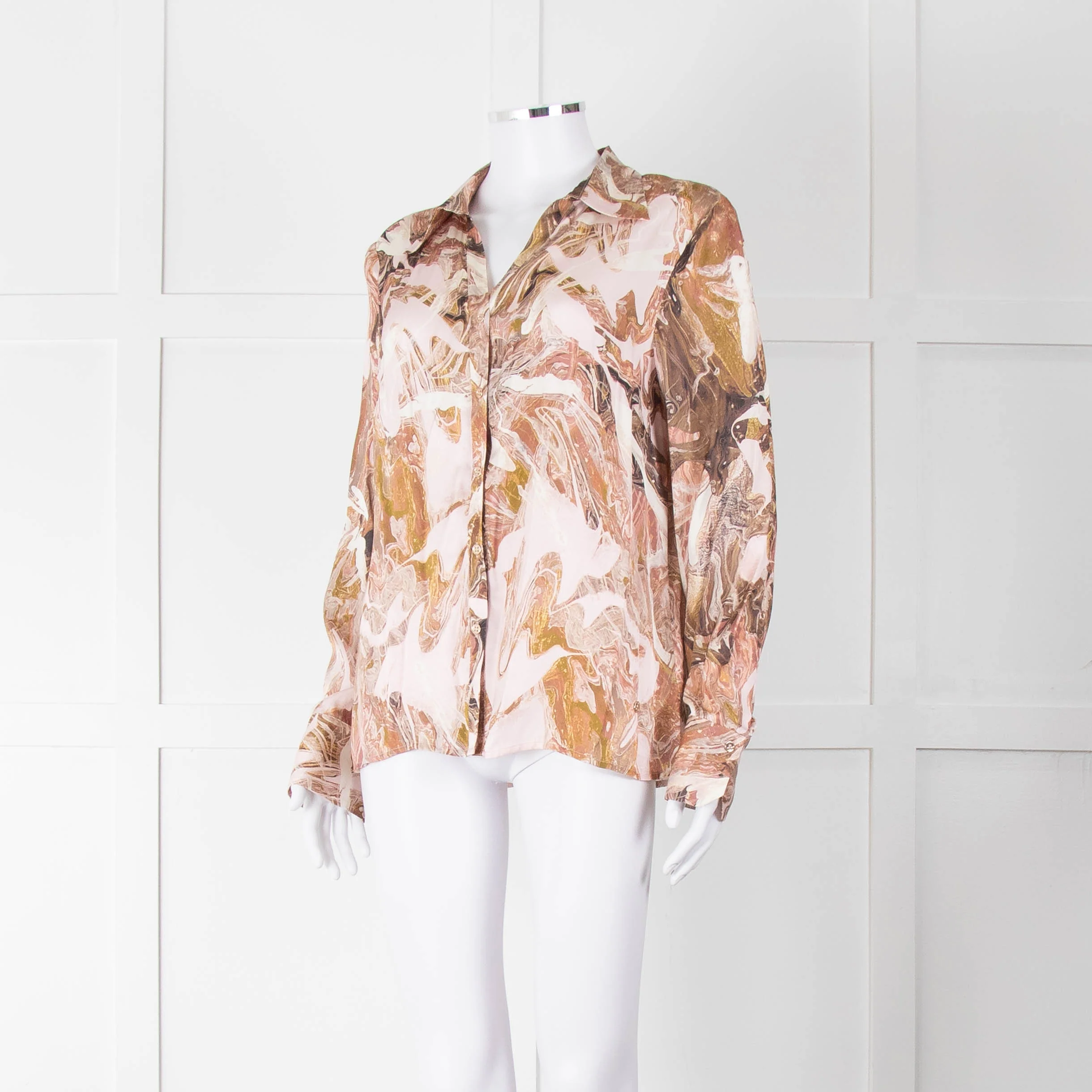 Mos Mosh Pink & Brown Patterned Blouse - Image 8