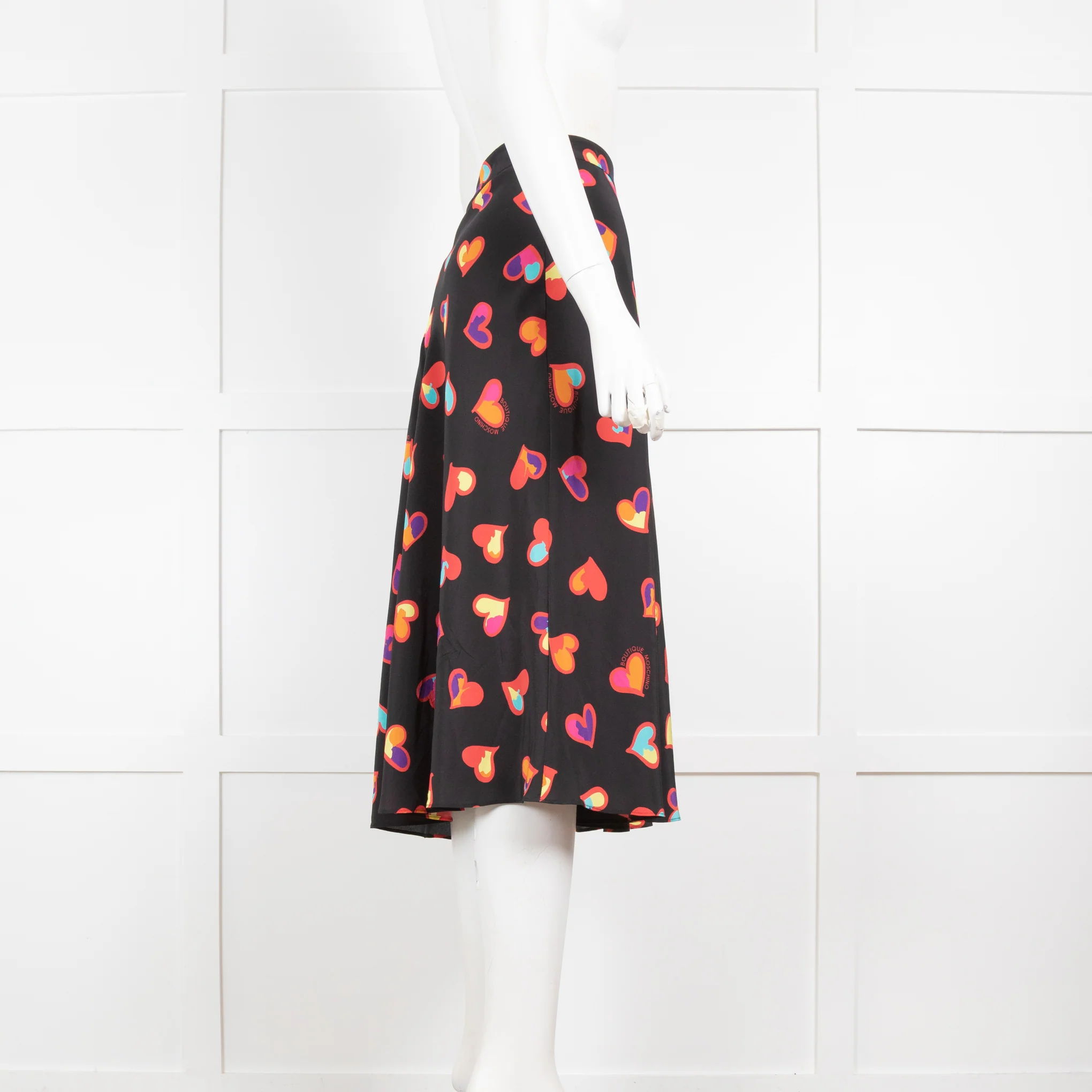 Moschino Boutique Black Skirt with Hearts - Image 2