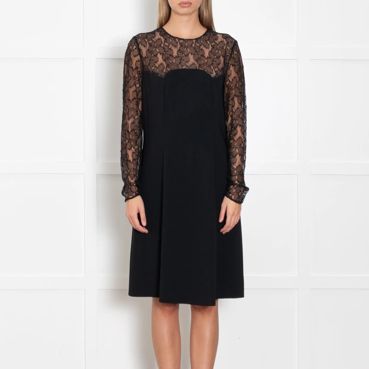 Moschino Cheap & Chic Black Dress With Lace Chest And Arms - Image 2