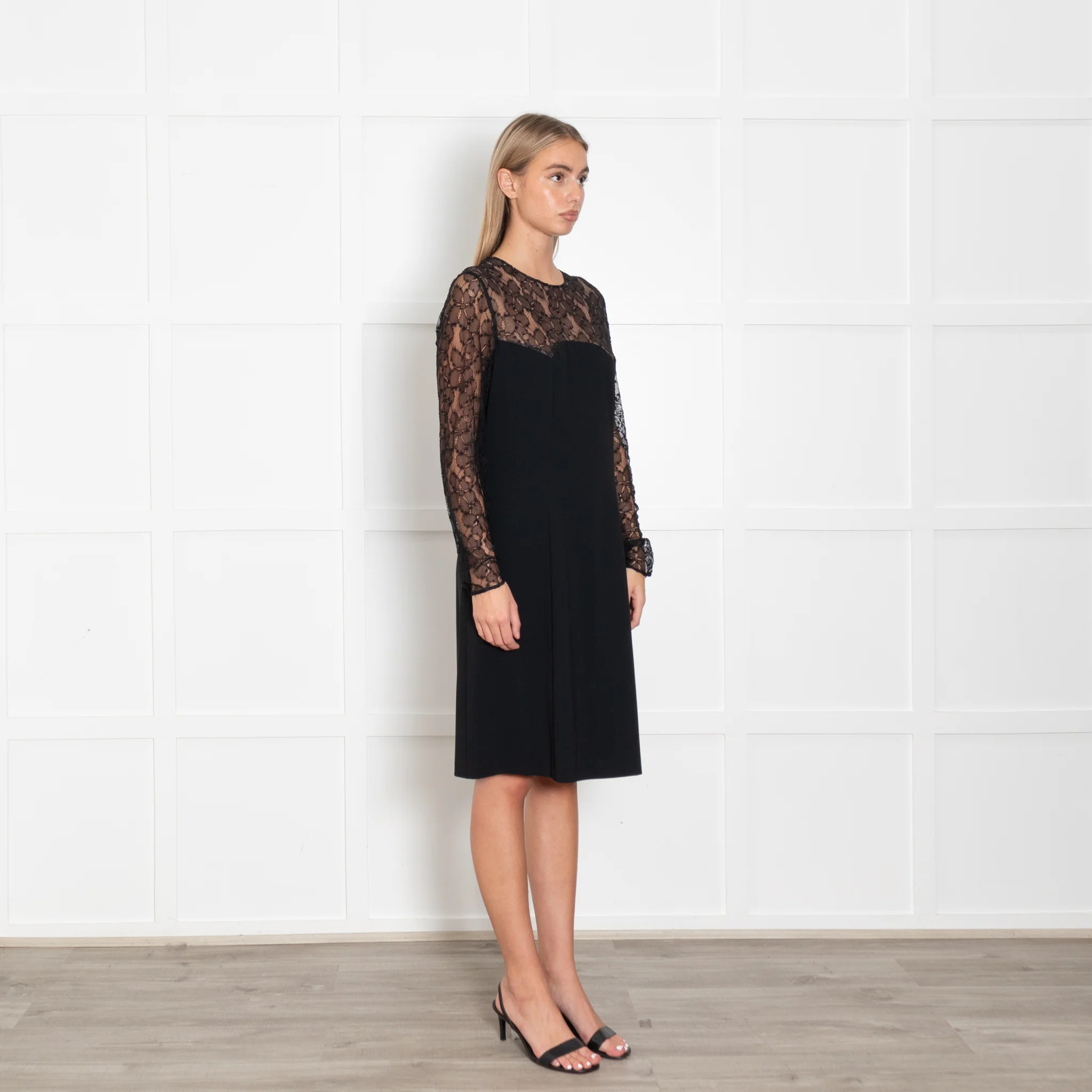 Moschino Cheap & Chic Black Dress With Lace Chest And Arms - Image 5