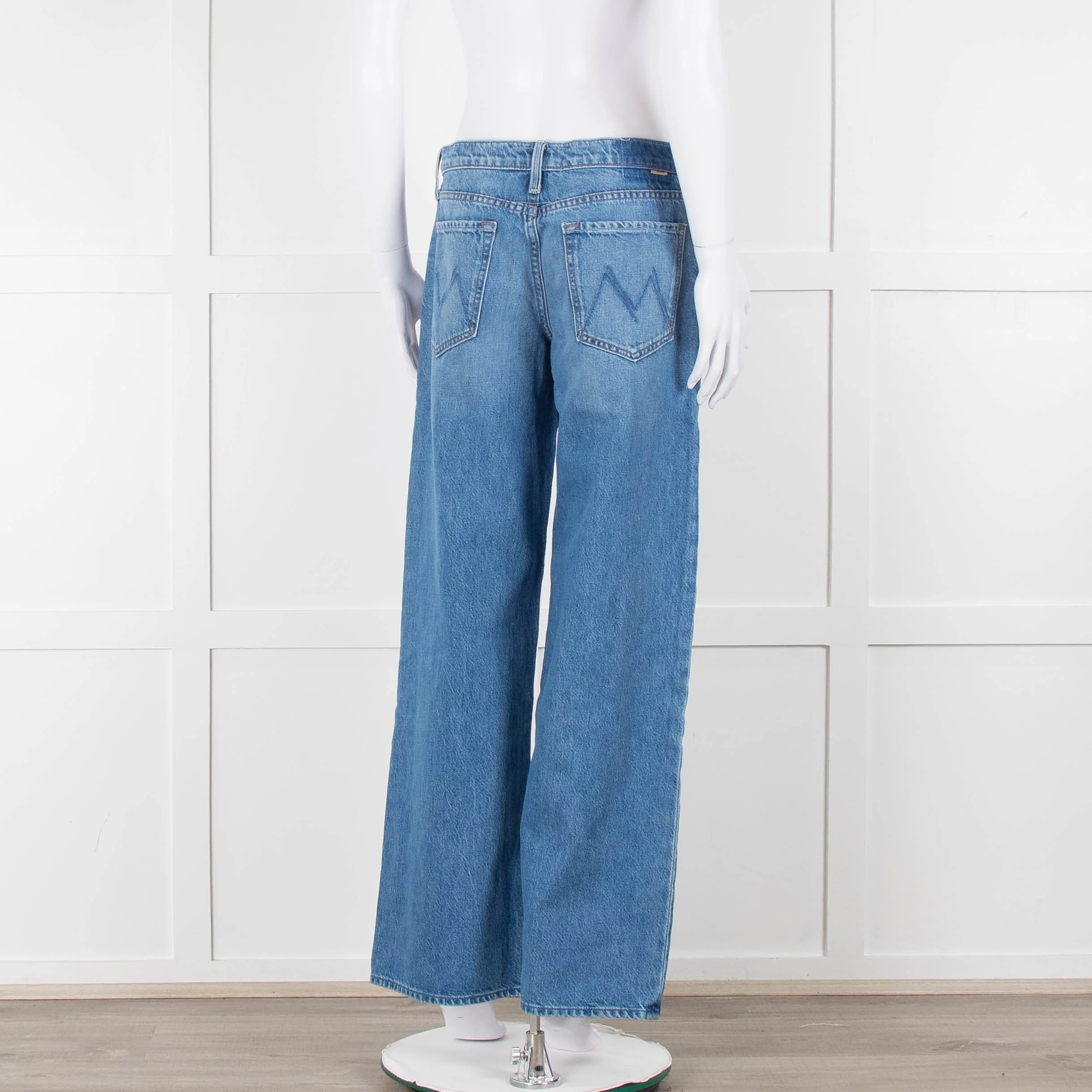 Mother Blue Denim Wide Legged Jeans - Image 4