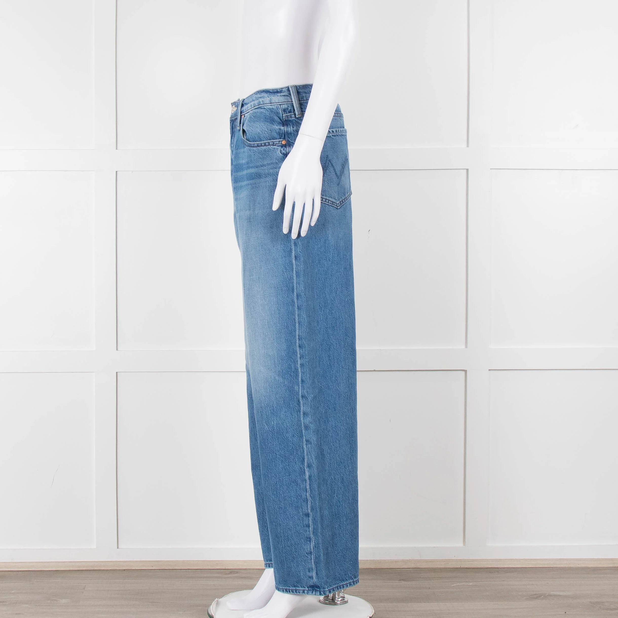 Mother Blue Denim Wide Legged Jeans - Image 7