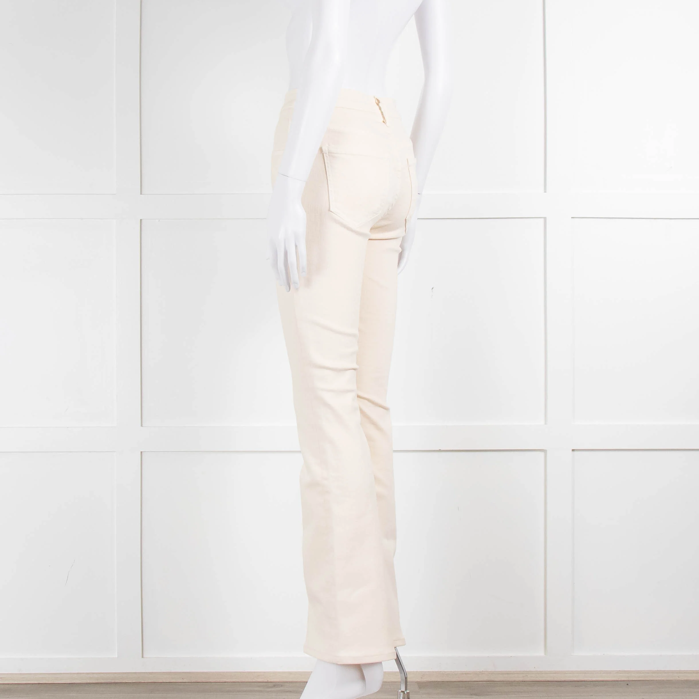 Mother Cream Denim The Weekender Flared Jeans - Image 6