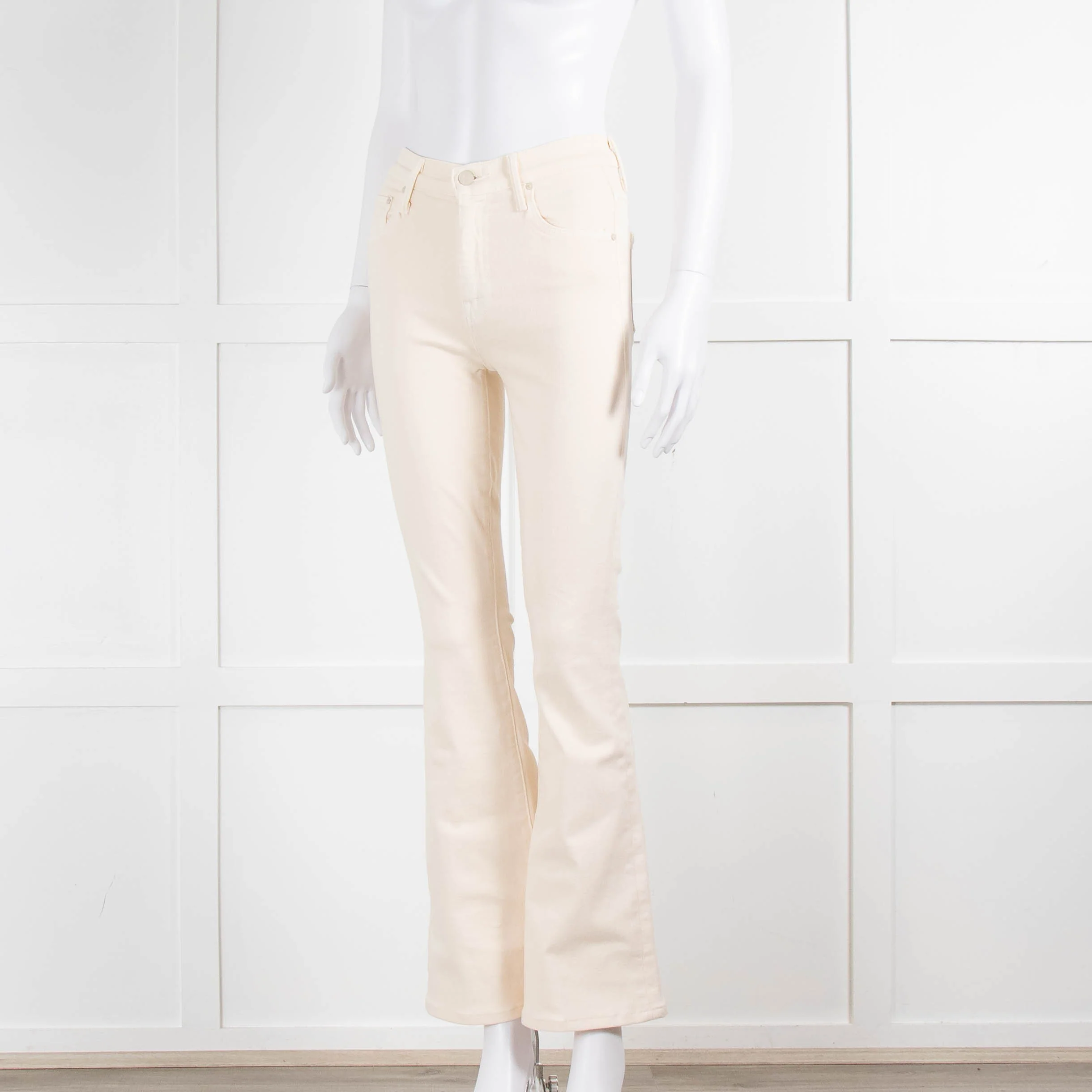 Mother Cream Denim The Weekender Flared Jeans - Image 8