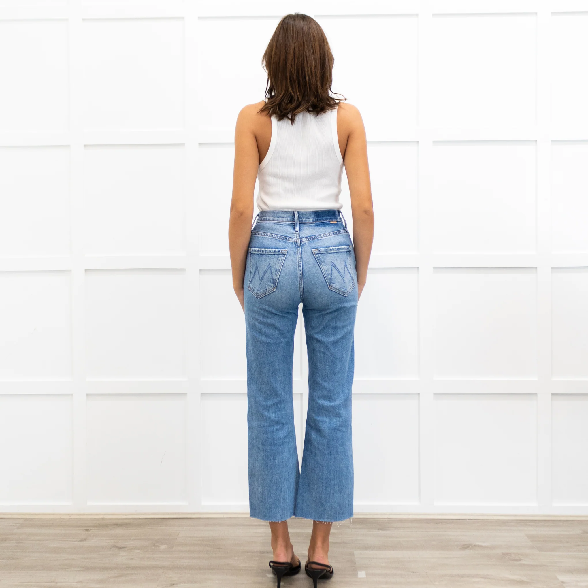 Mother Denim Washed Blue 'Lasso Sneak' Jeans - Image 5