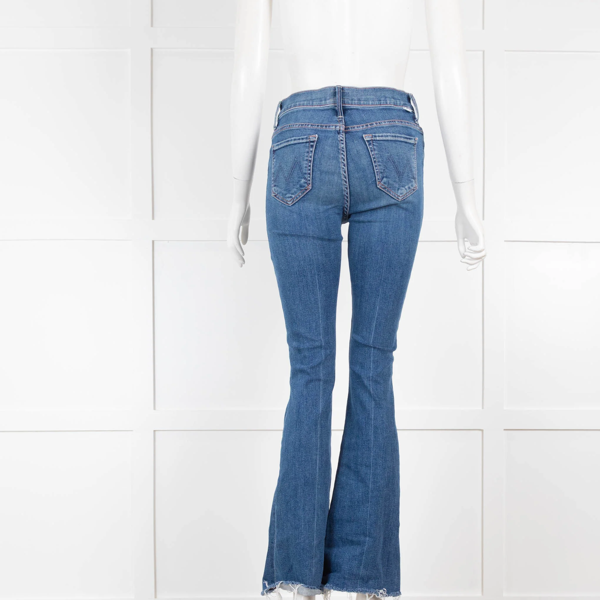 Mother Kickflare Frayed Blue Jeans - Image 2