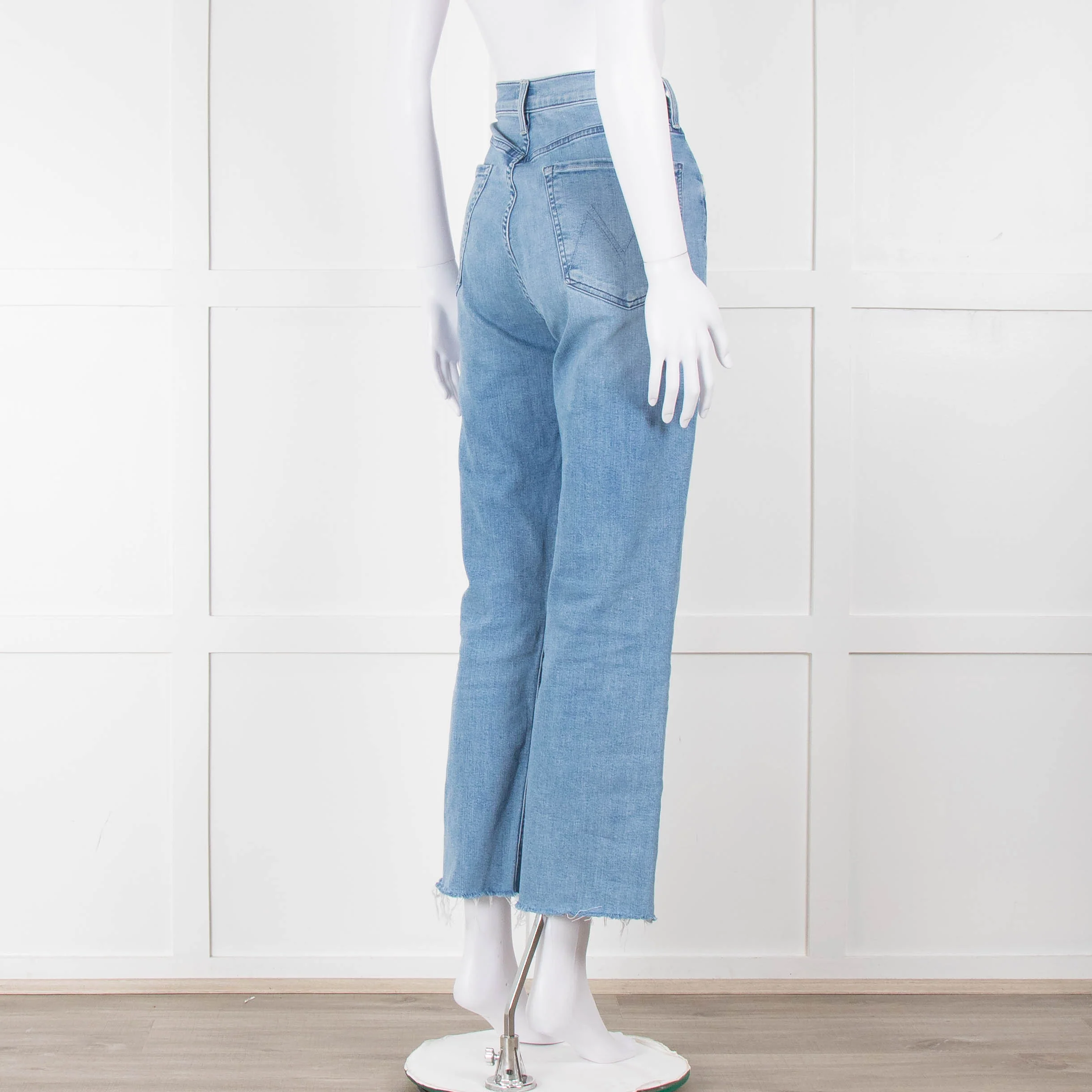Mother Pale Blue The Tripper Ankle Fray Jeans - Image 4