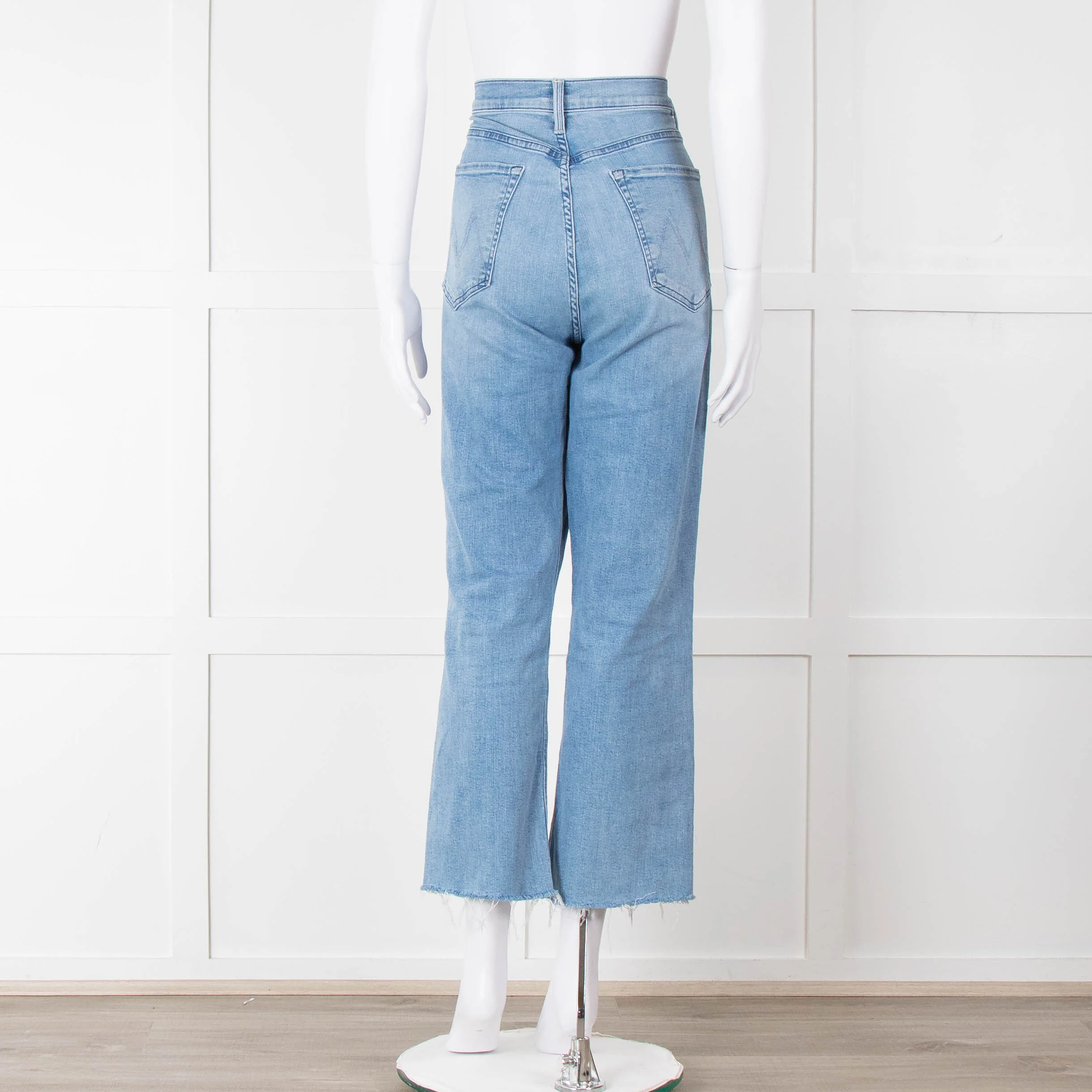 Mother Pale Blue The Tripper Ankle Fray Jeans - Image 5