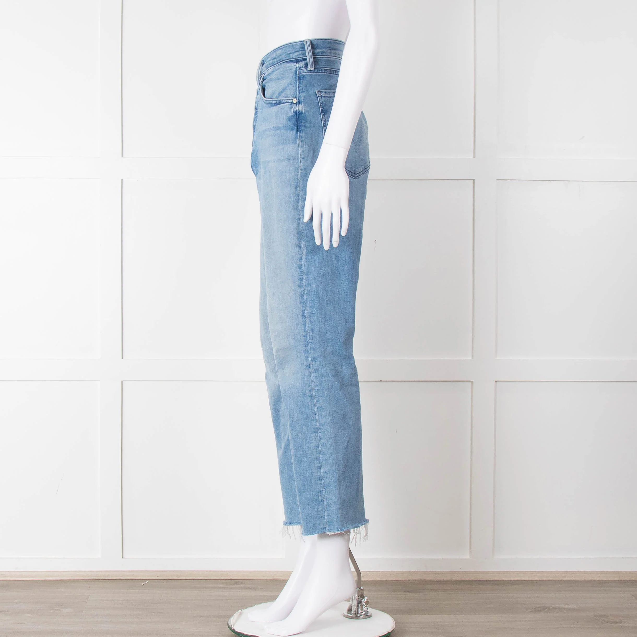 Mother Pale Blue The Tripper Ankle Fray Jeans - Image 6