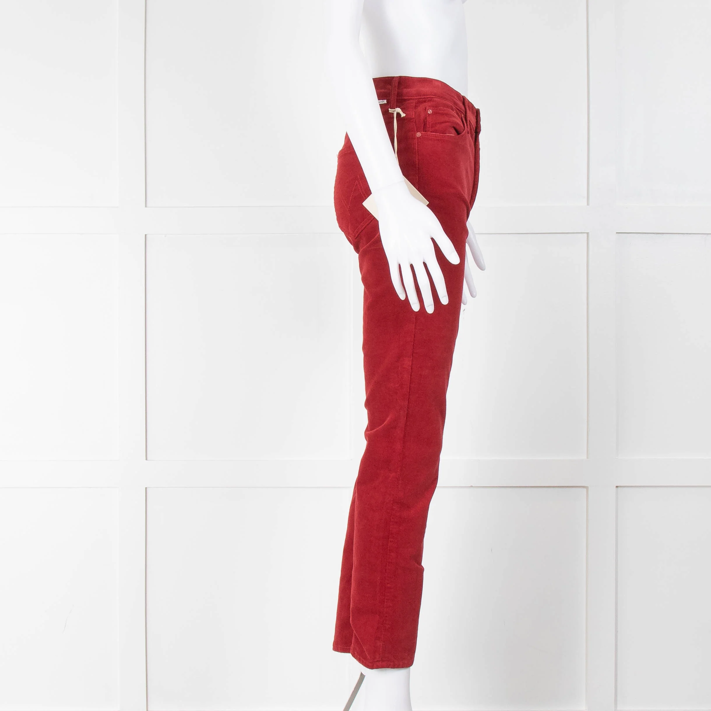 Mother Red Corduroy The Mid Rise Dazzler Trousers - Image 2