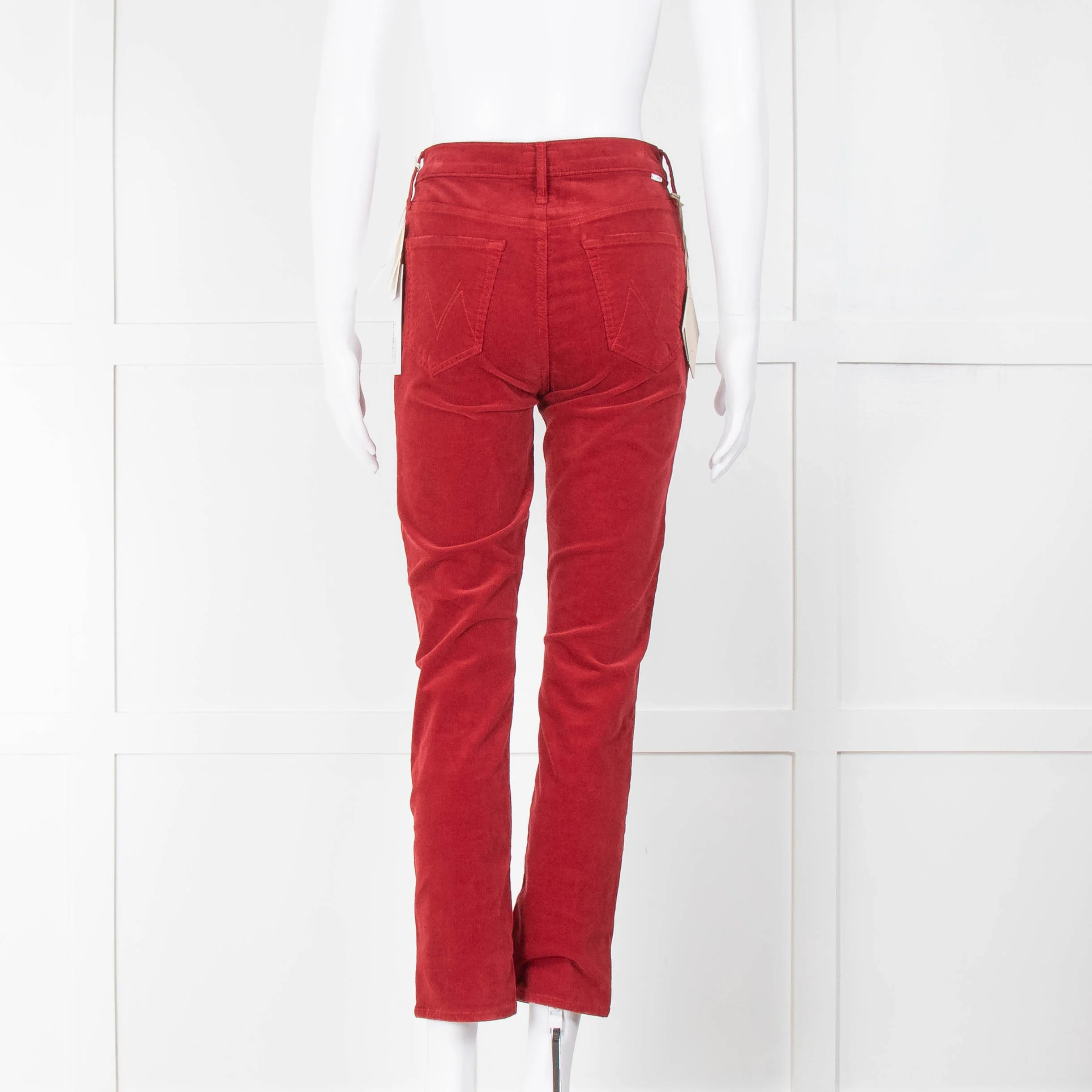 Mother Red Corduroy The Mid Rise Dazzler Trousers - Image 3