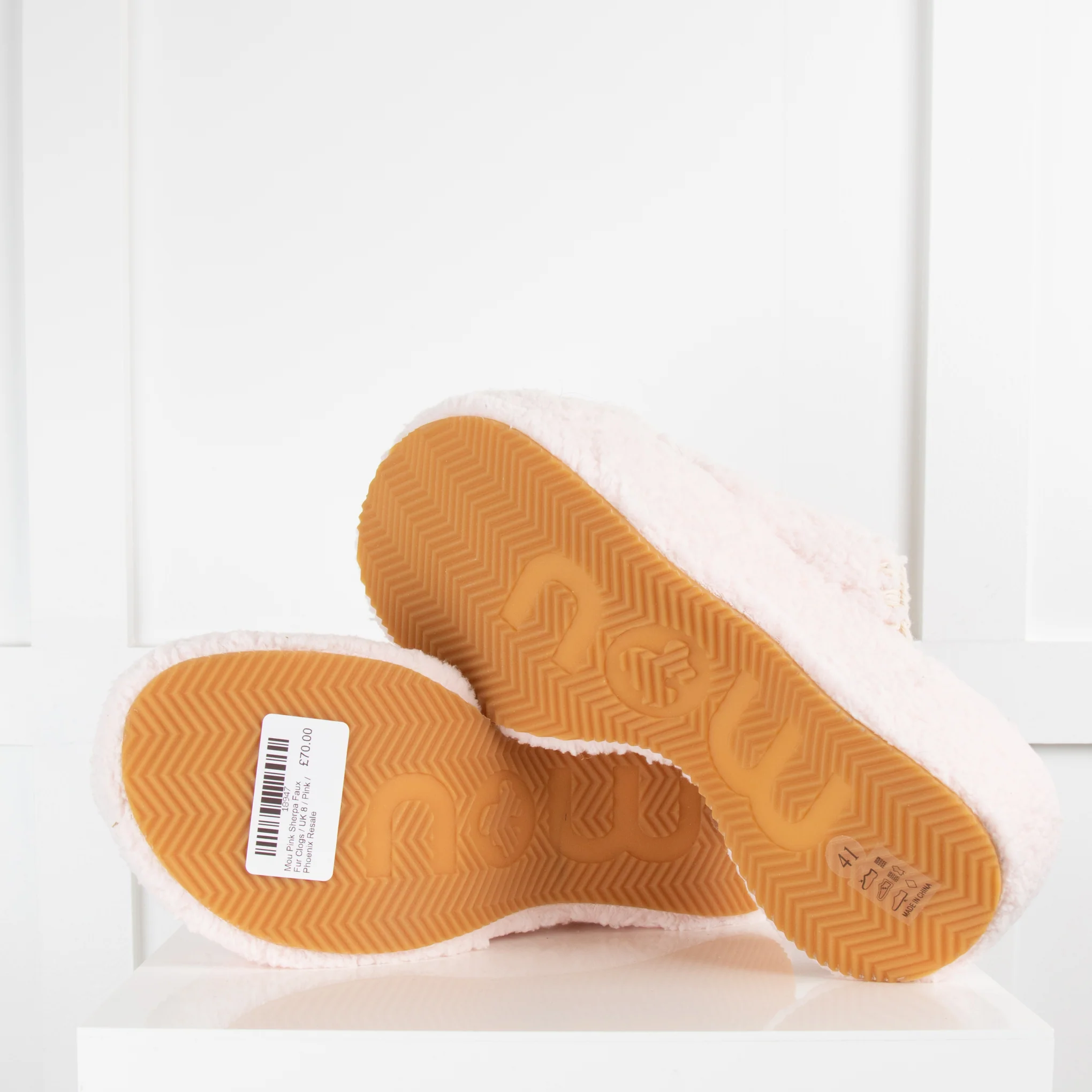 Mou Pink Sherpa Faux Fur Clogs - Image 5
