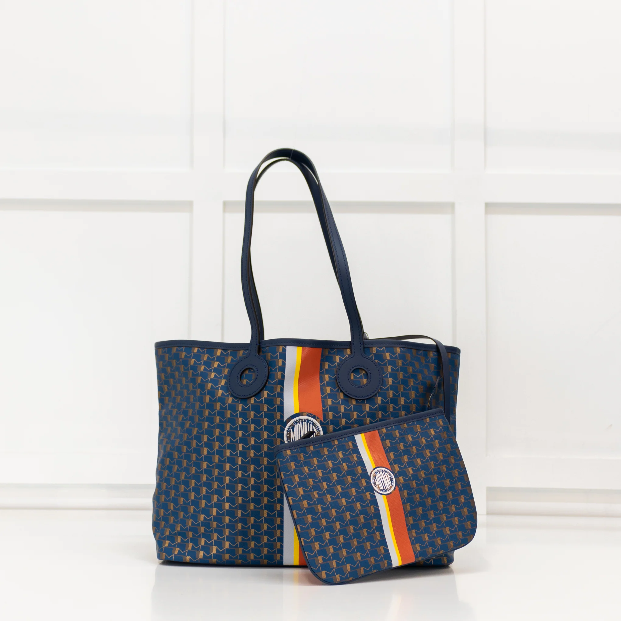 Moynat Paris Oh! Ruban MM Blue Canvas Tote Bag - Image 3