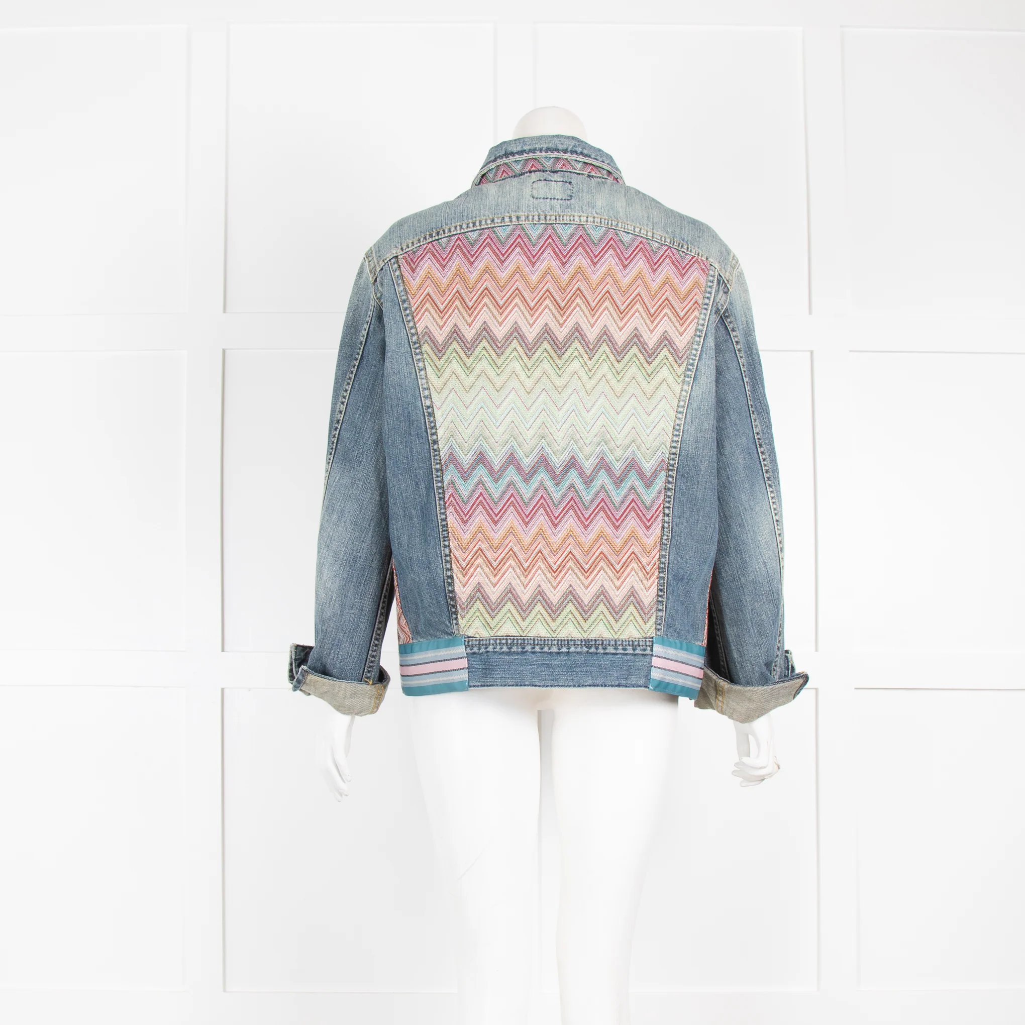 Mrs Lang Blue Denim Embellished Jacket - Image 3