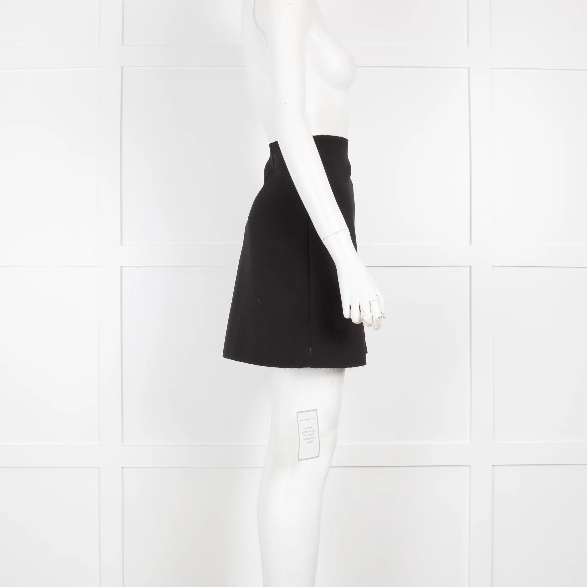 MSGM Black Mini Skirt with Jewelled Button - Image 2