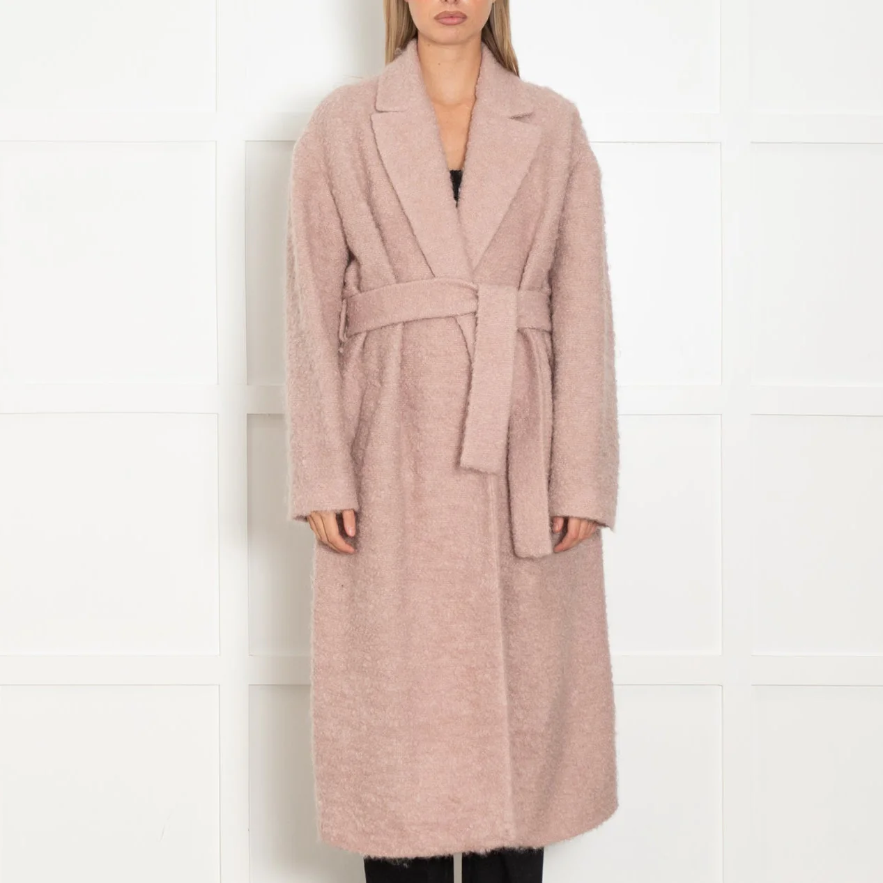 MSGM Pink Mohair Mix Coat With Belt - Image 2