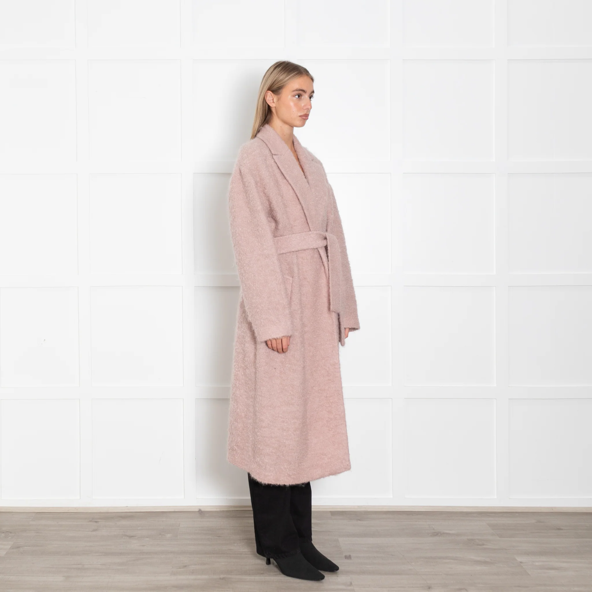 MSGM Pink Mohair Mix Coat With Belt - Image 6