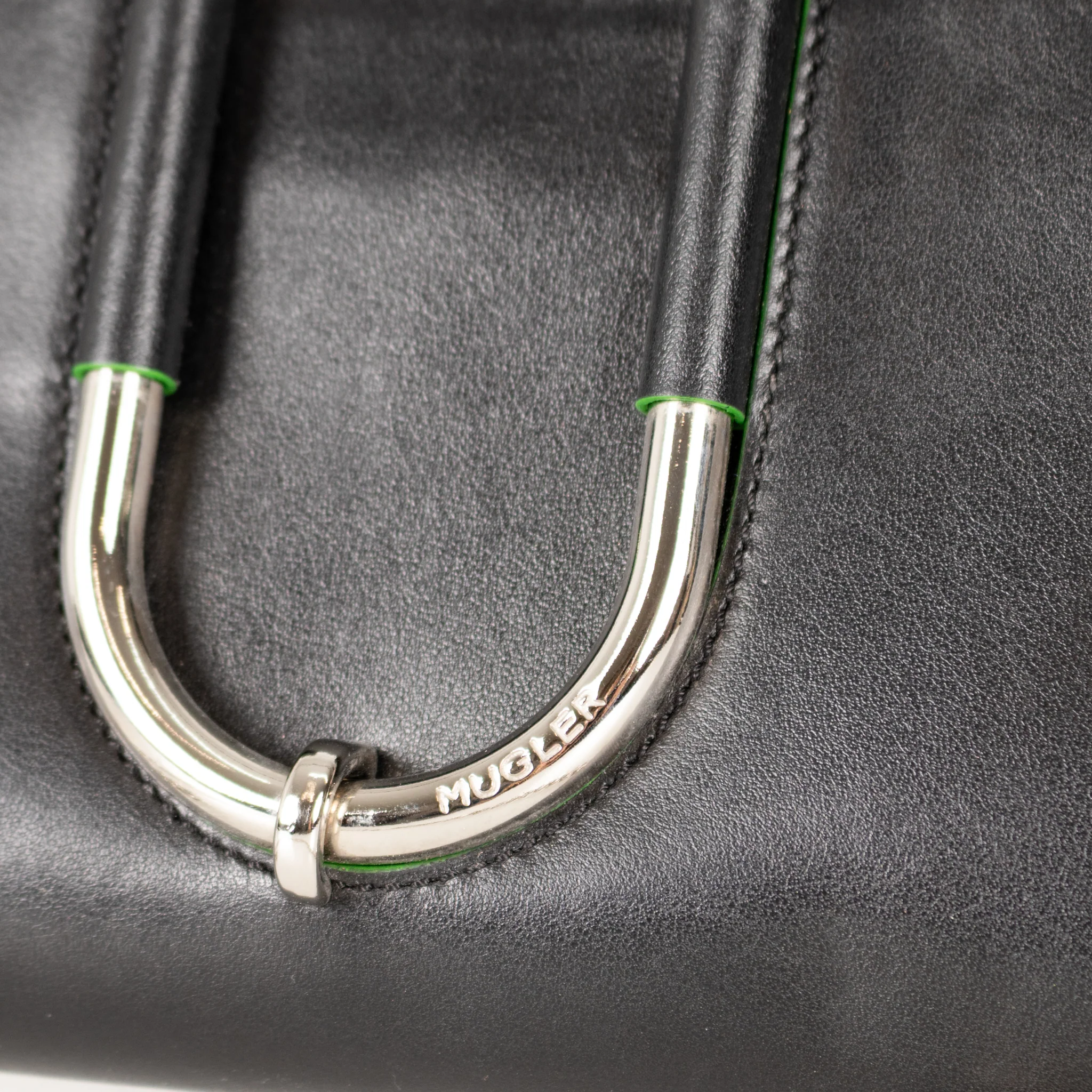 Mugler Black Crossbody Bag with Green Edges - Image 12