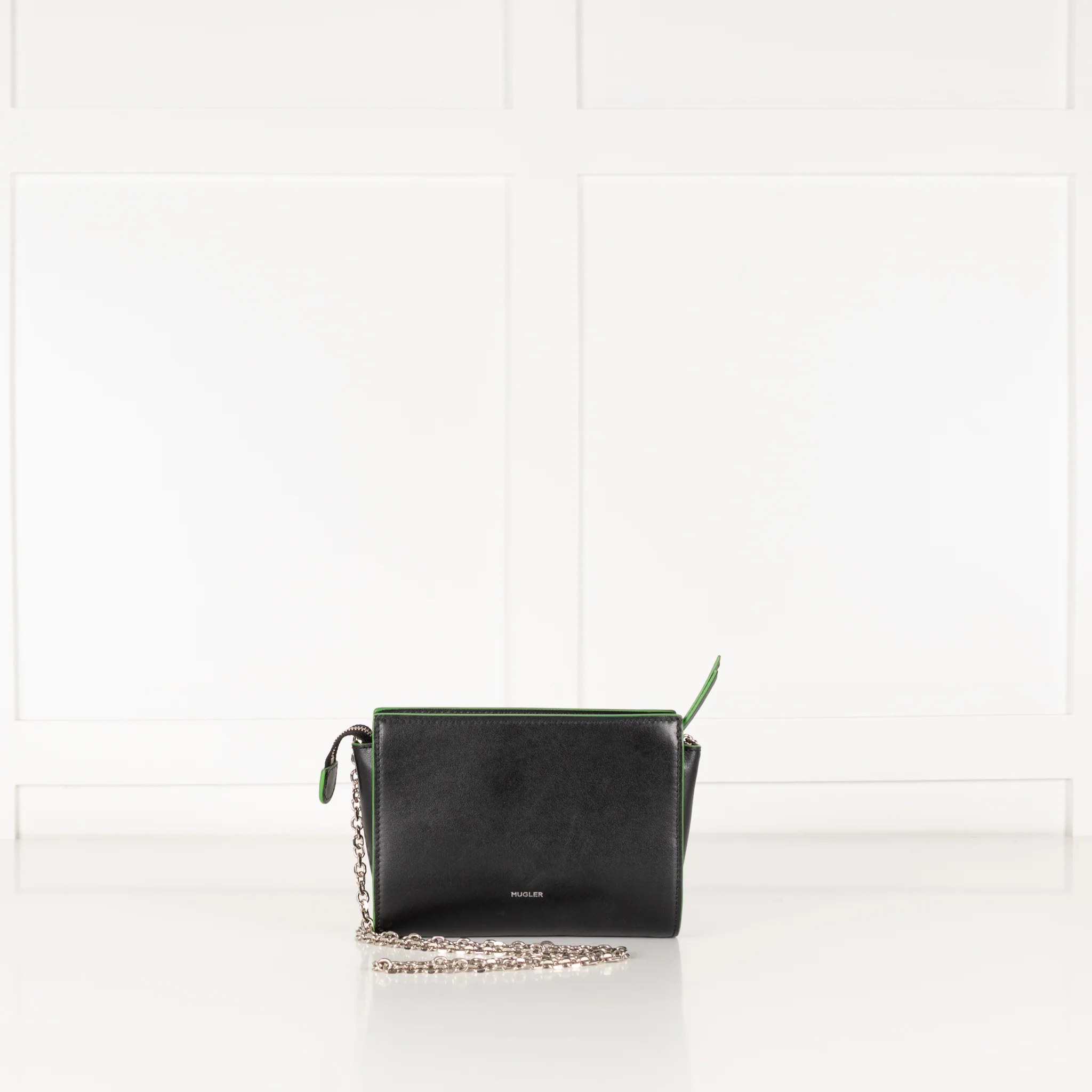 Mugler Black Crossbody Bag with Green Edges - Image 7