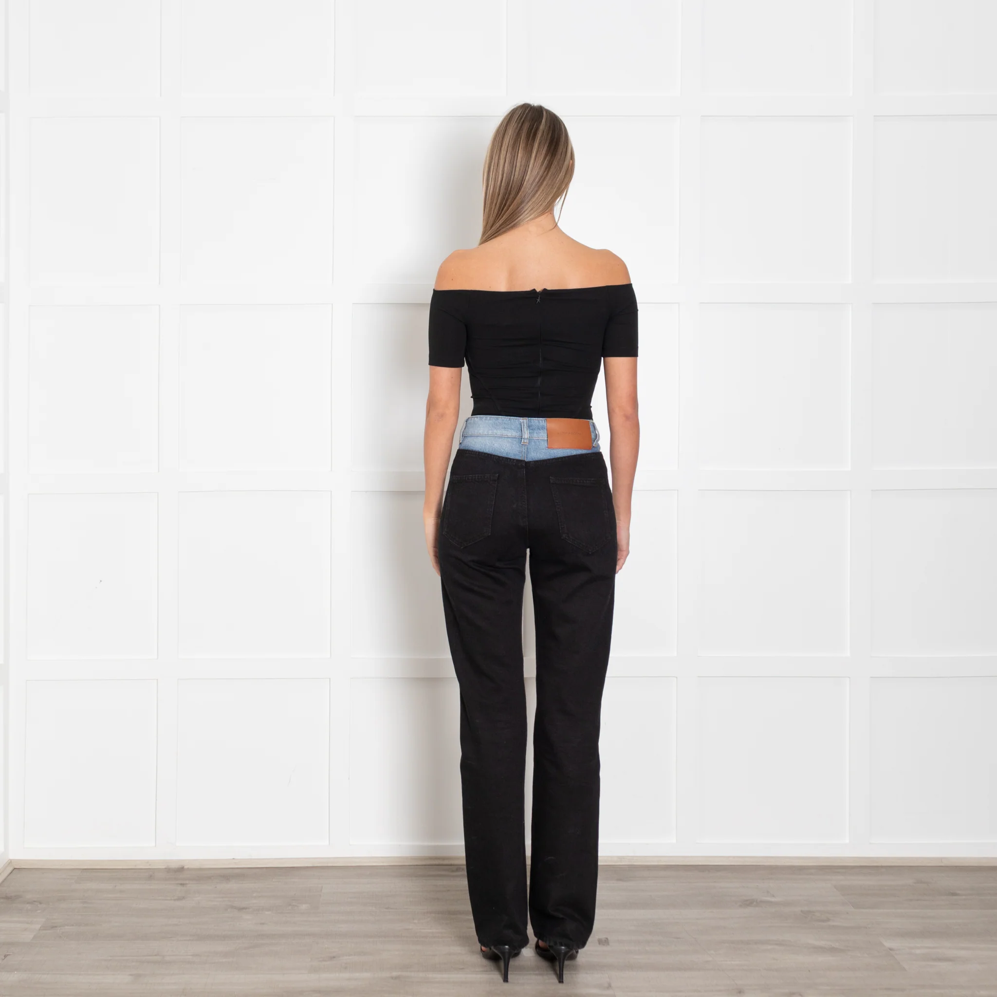 Mugler Black High Hip Off Cutout Bodysuit - Image 5