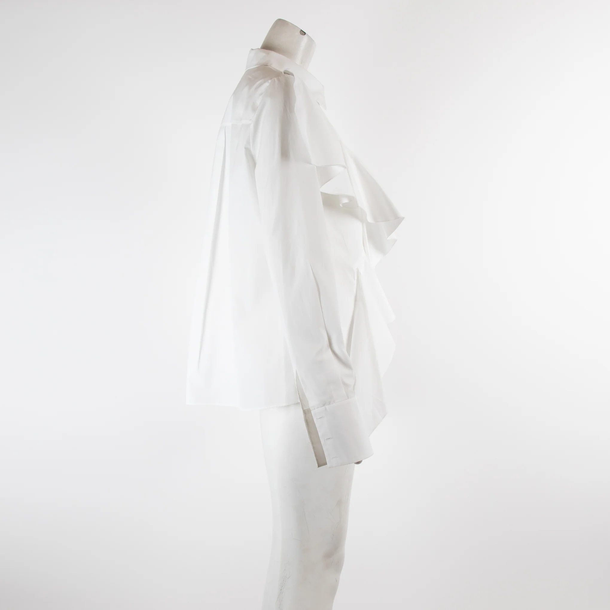 Mugler White Frill Front Shirt - Image 2