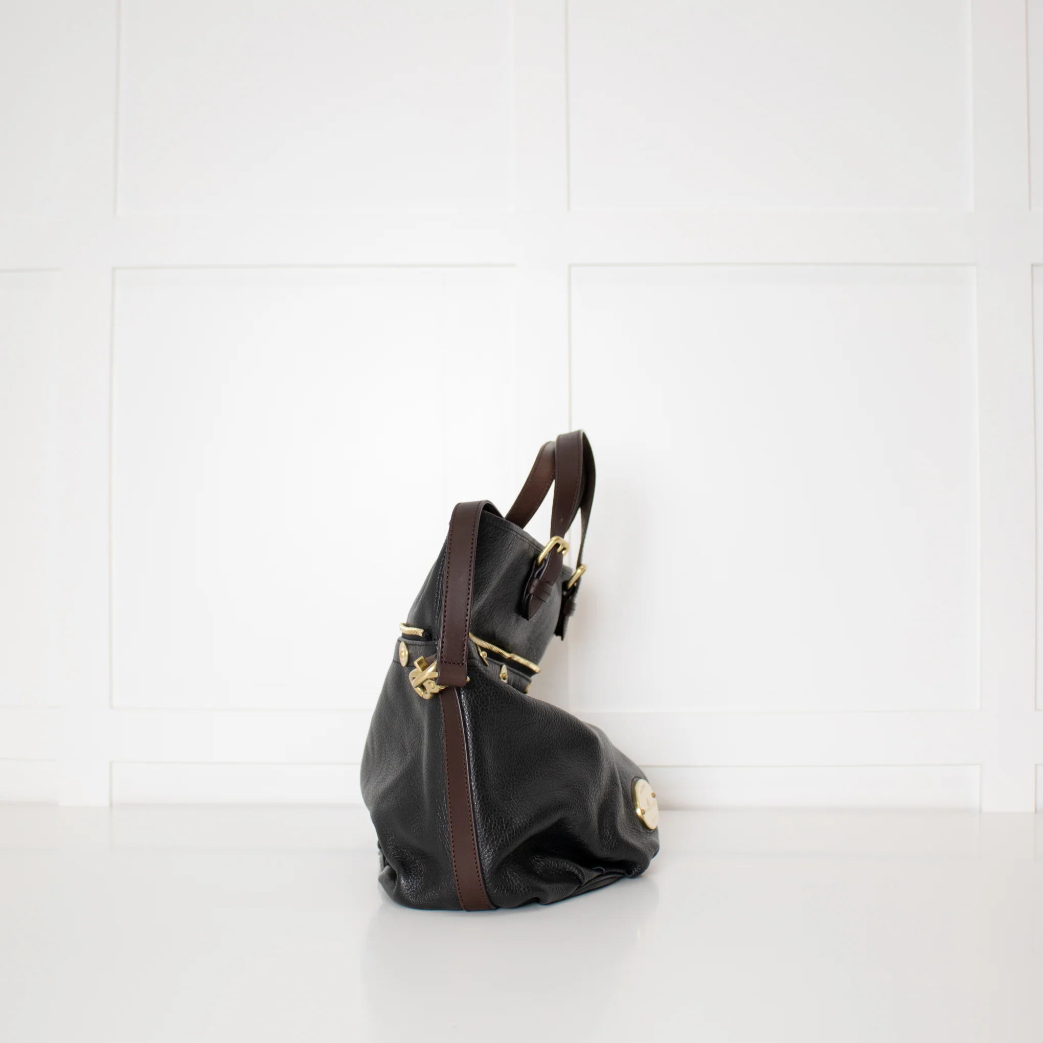 Mulberry Black Brown Leather Mitzy Tote Bag - Image 5
