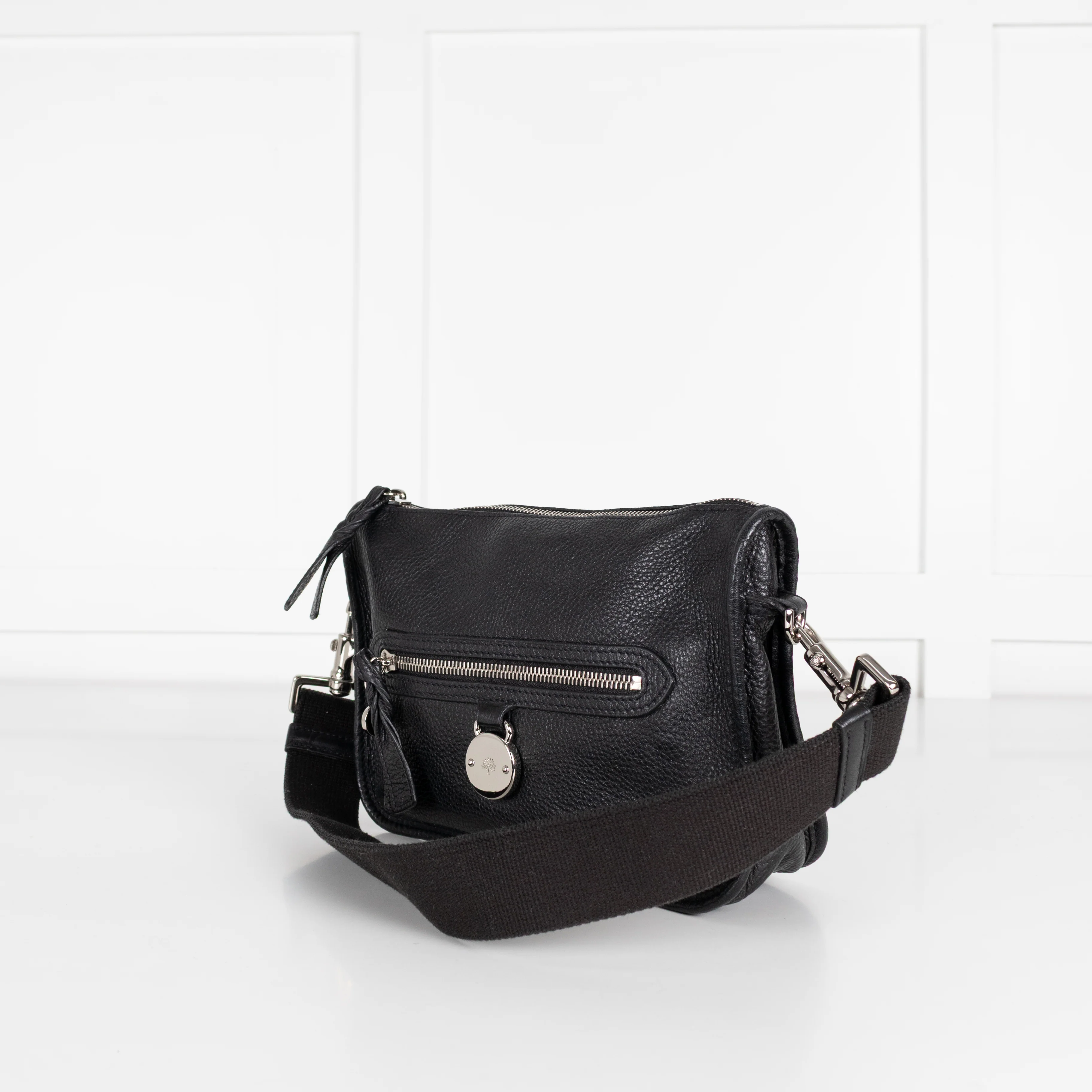 Mulberry Black Grainy Leather Somerset Shoulder Bag - Image 6