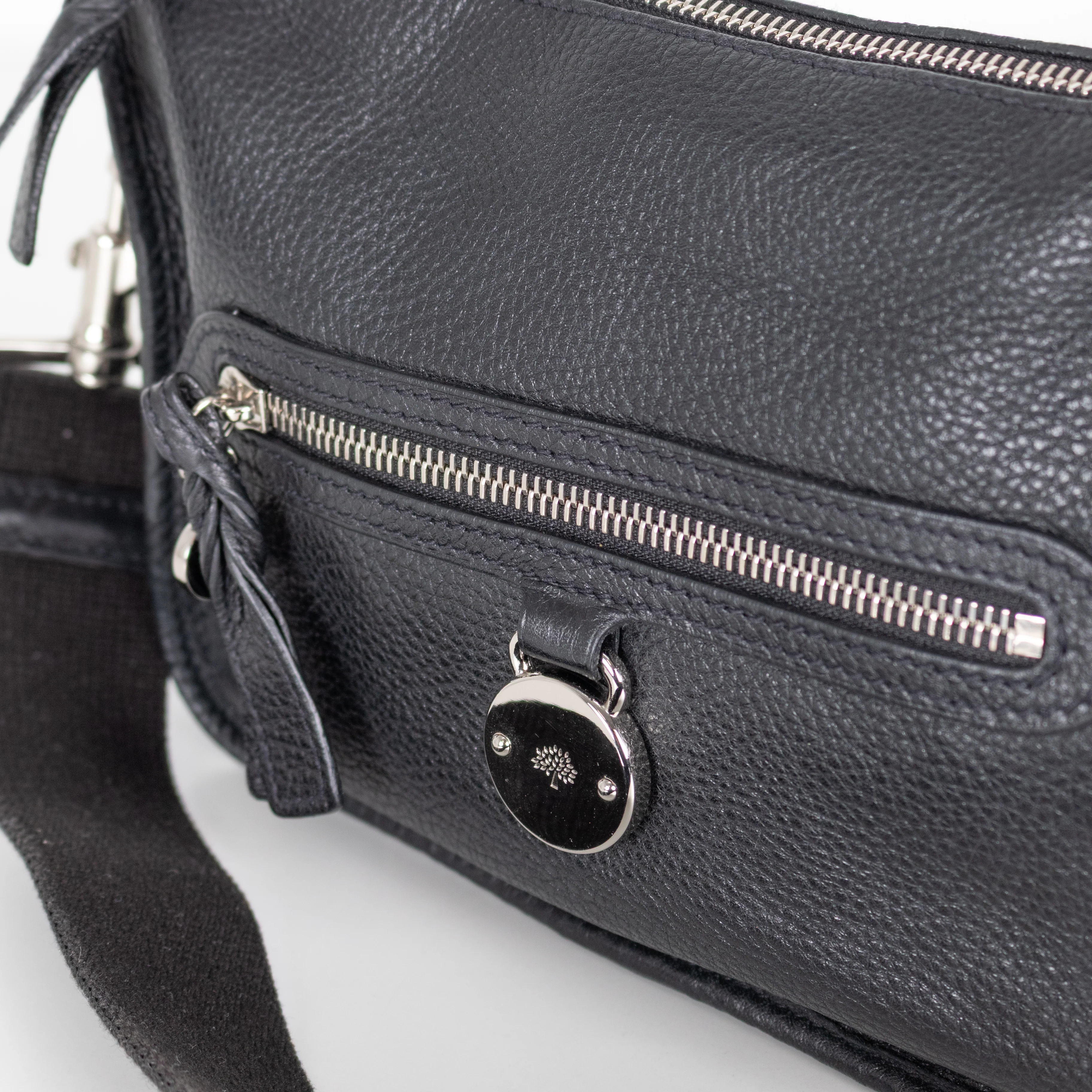 Mulberry Black Grainy Leather Somerset Shoulder Bag - Image 7