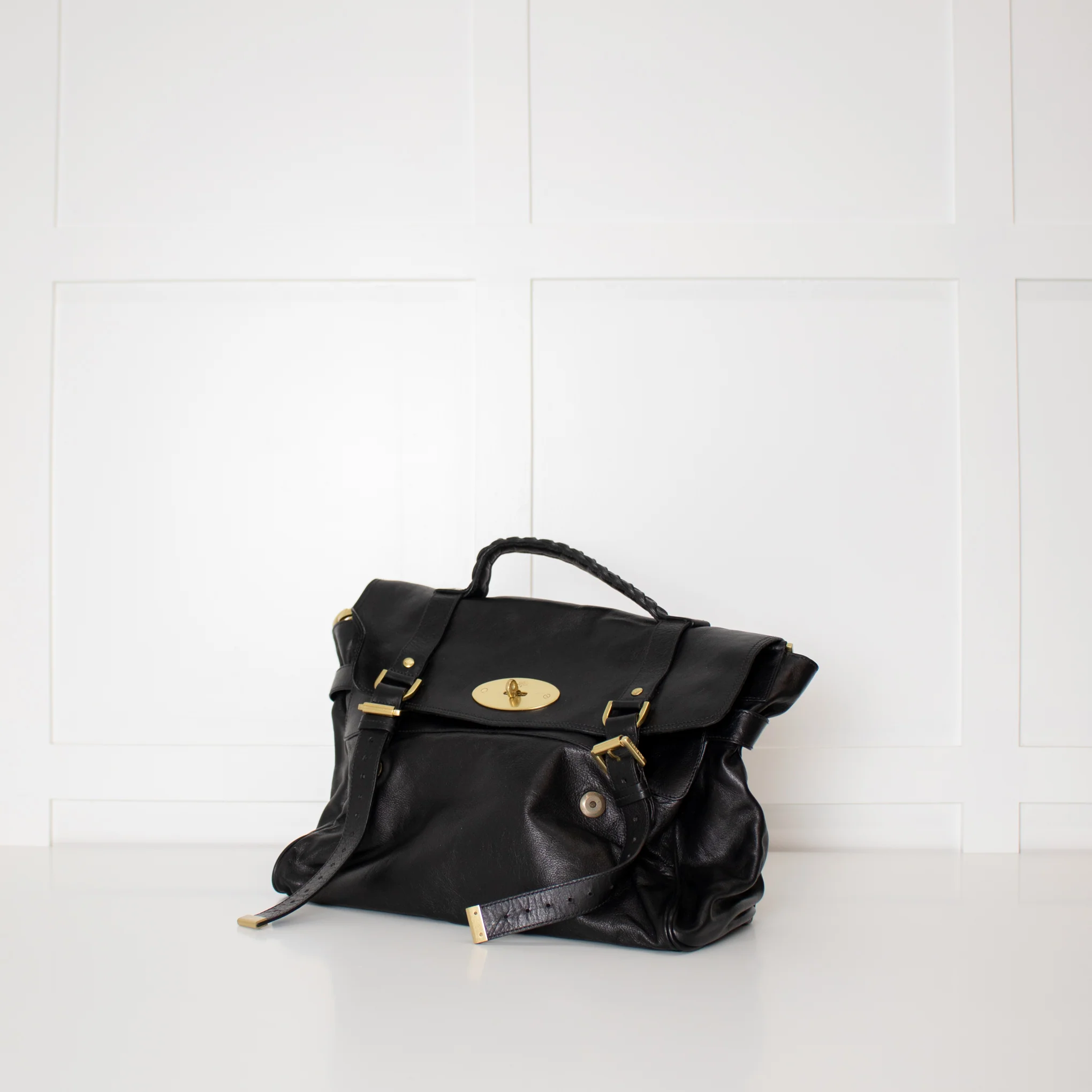 Mulberry Black Leather Alexa Handbag - Image 2