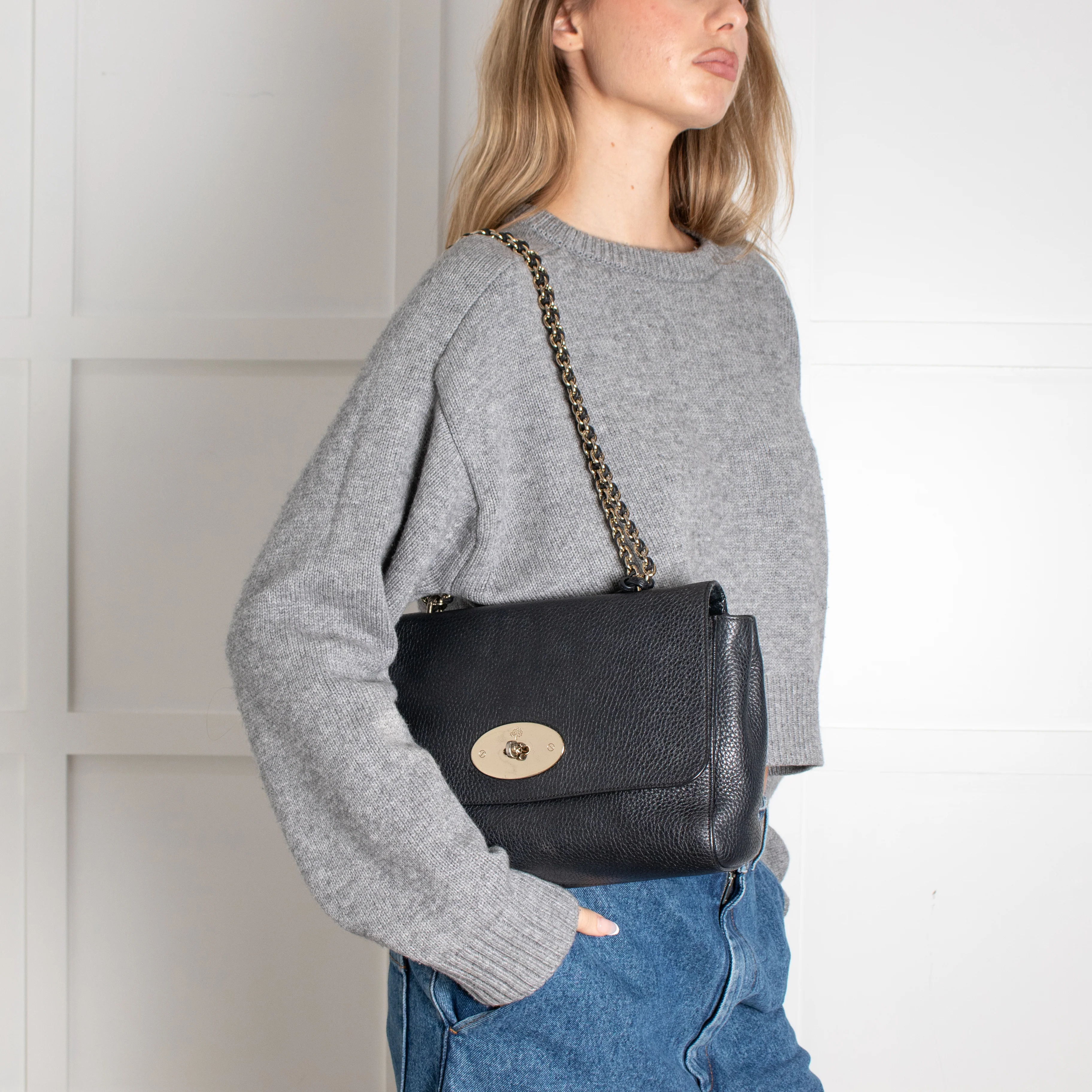 Mulberry Black Pebbled Leather Lily Bag - Image 2