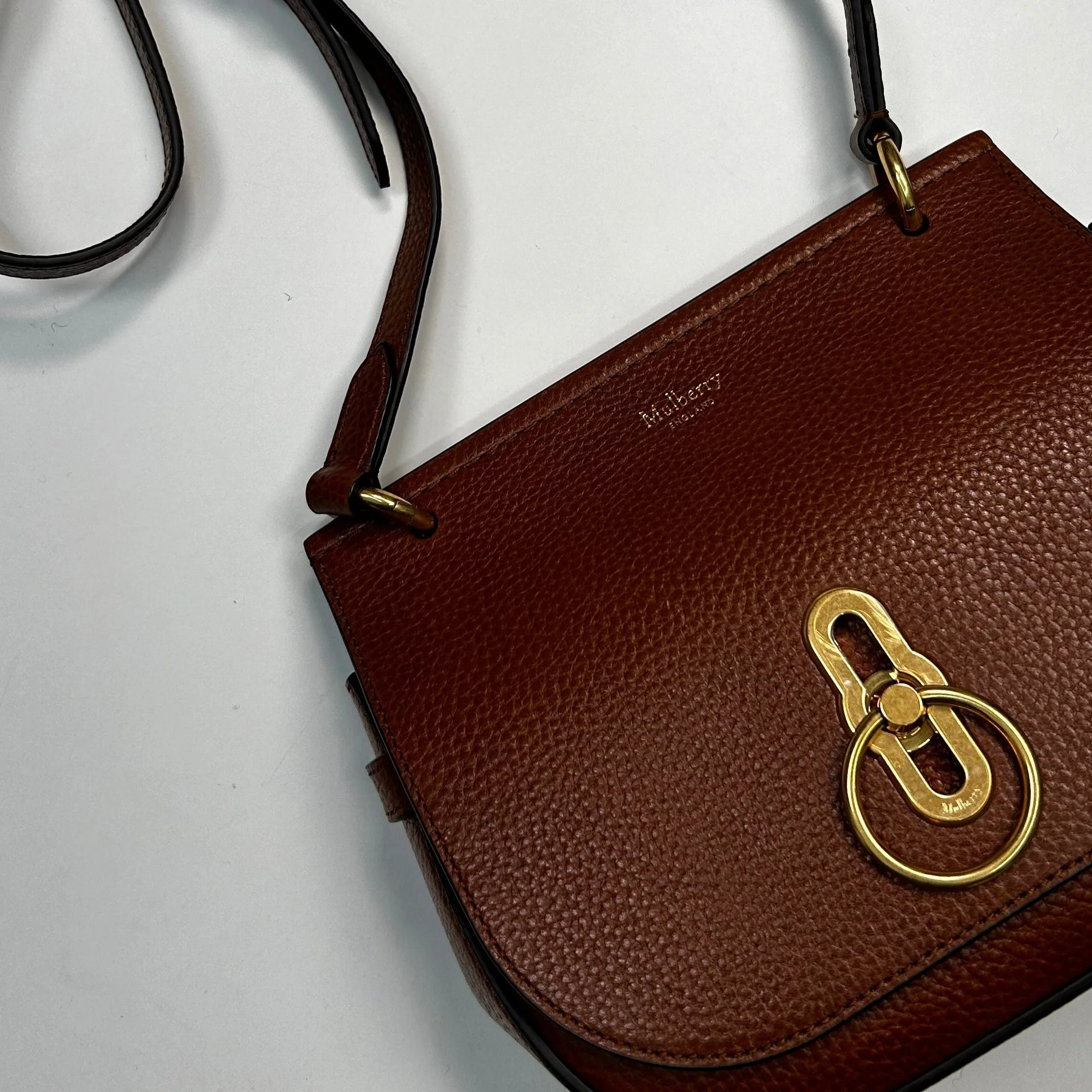 Mulberry Brown Amberley Small Grainy Leather Satchel Bag - Image 2