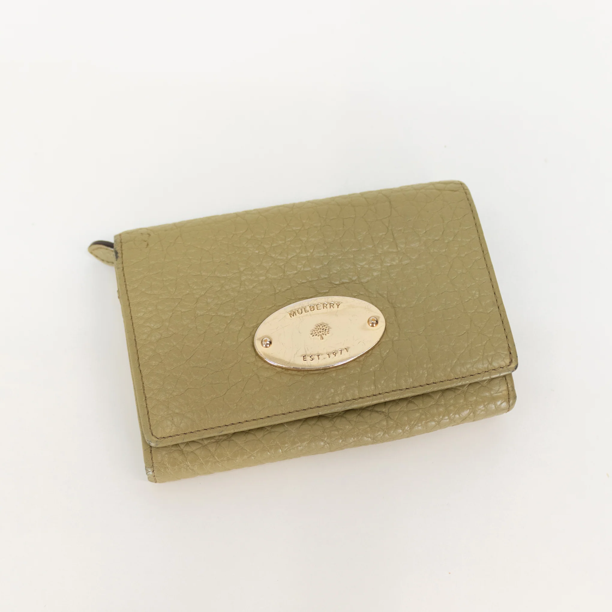 Mulberry Khaki Pebbled Leather Continental Wallet - Image 2