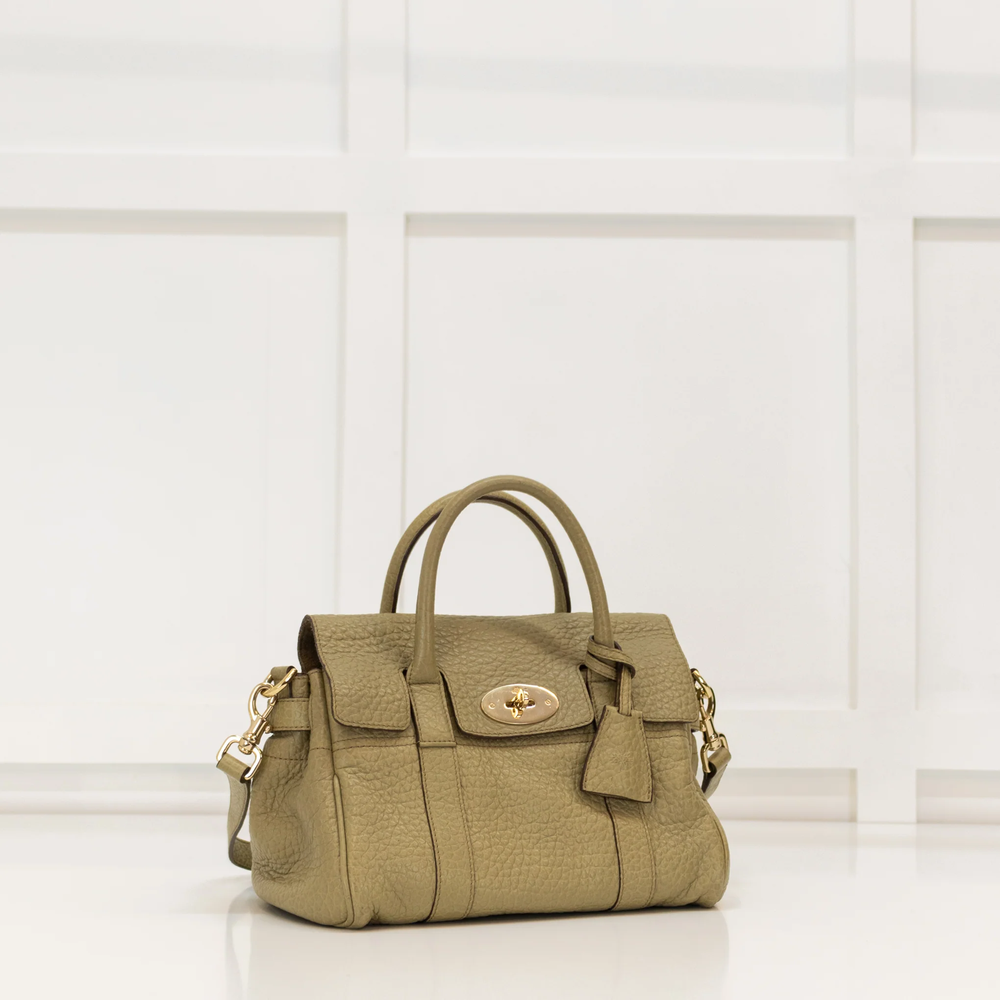 Mulberry Mini Bayswater In Khaki Pebbled Leather - Image 6
