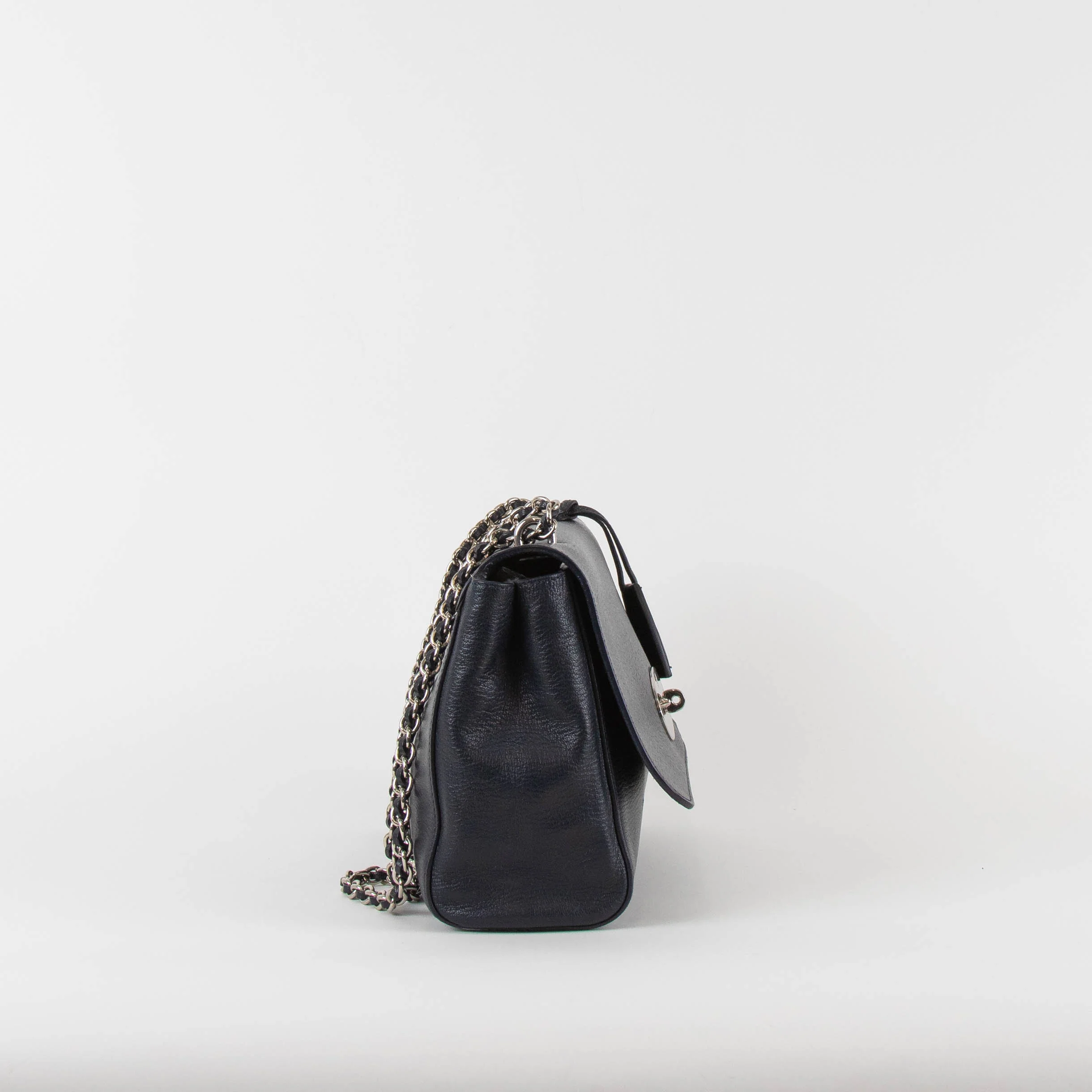Mulberry Navy Medium Lily Bag With Silver Hardware - Image 3