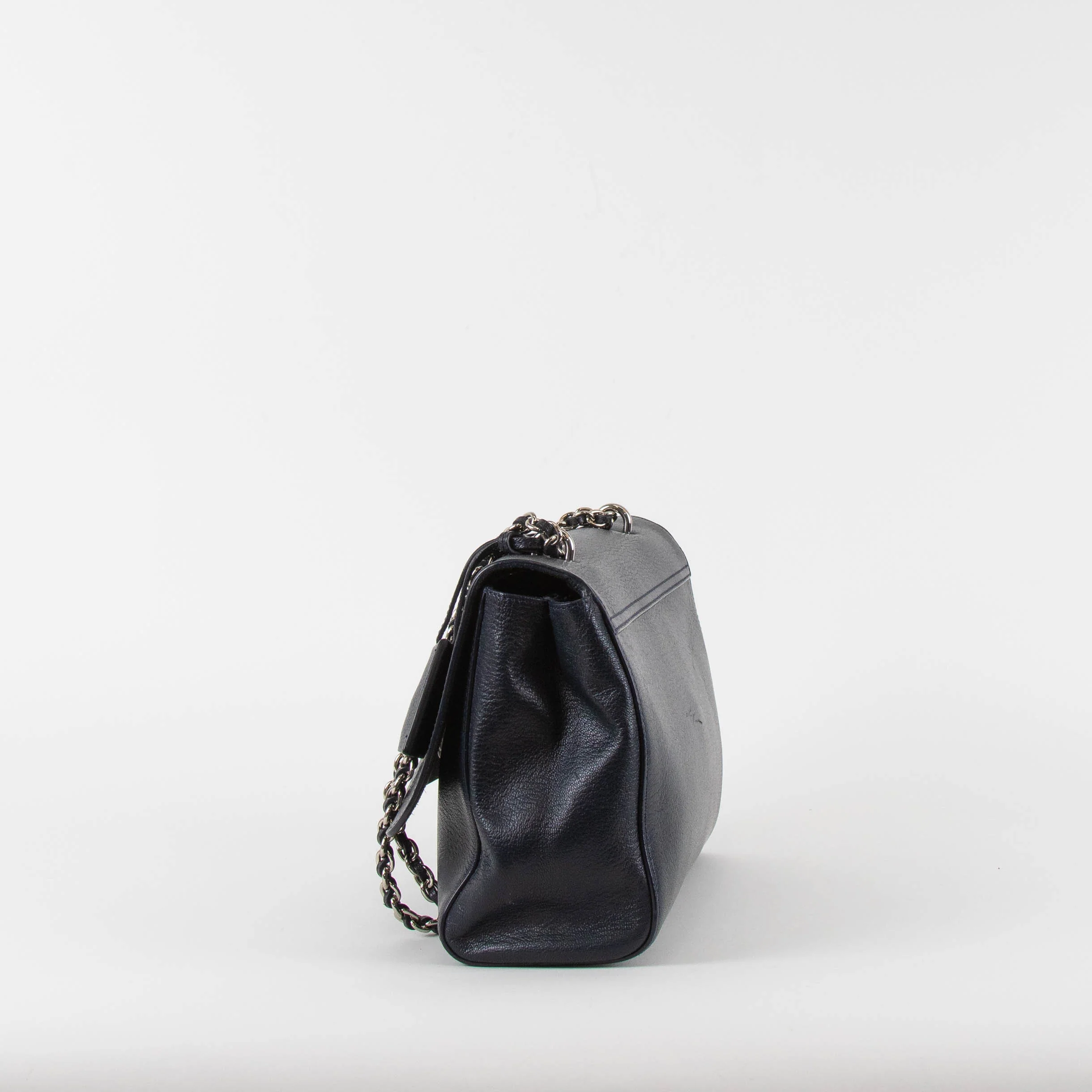 Mulberry Navy Medium Lily Bag With Silver Hardware - Image 5