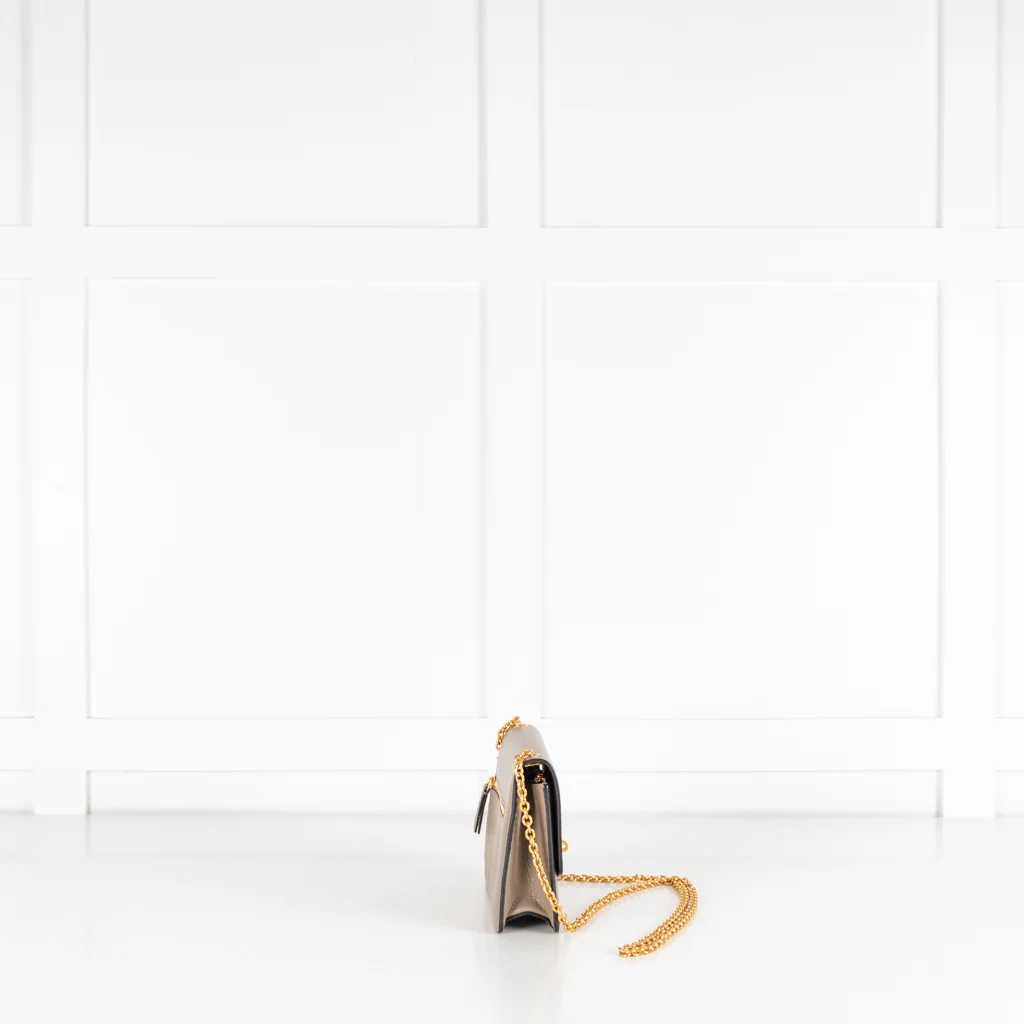 Mulberry Small Darley Classic Grain Solid Grey Bag With Gold Chain - Image 8