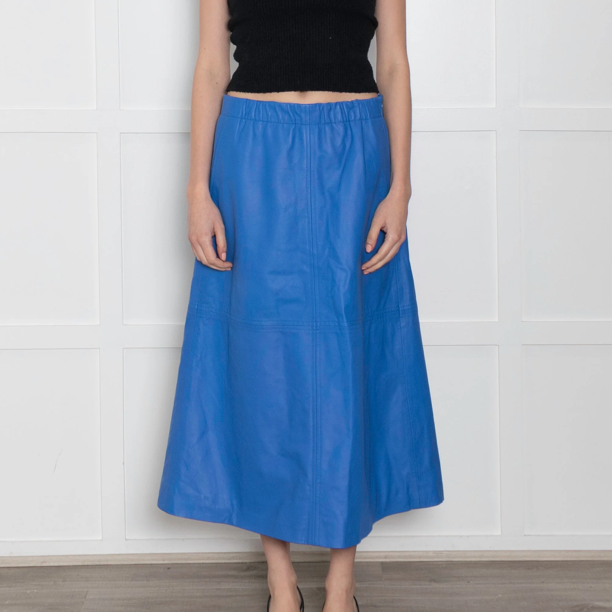 Munthe Cobalt Blue Midi Skirt - Image 2