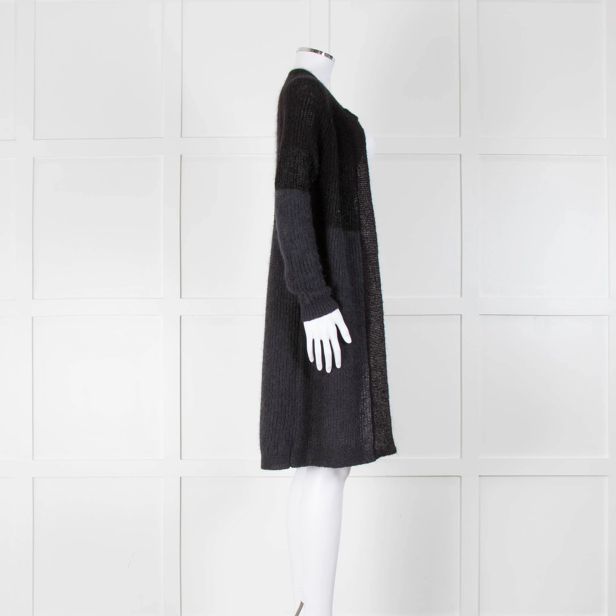Munthe Black and Grey Colour Block Cardigan - Image 2