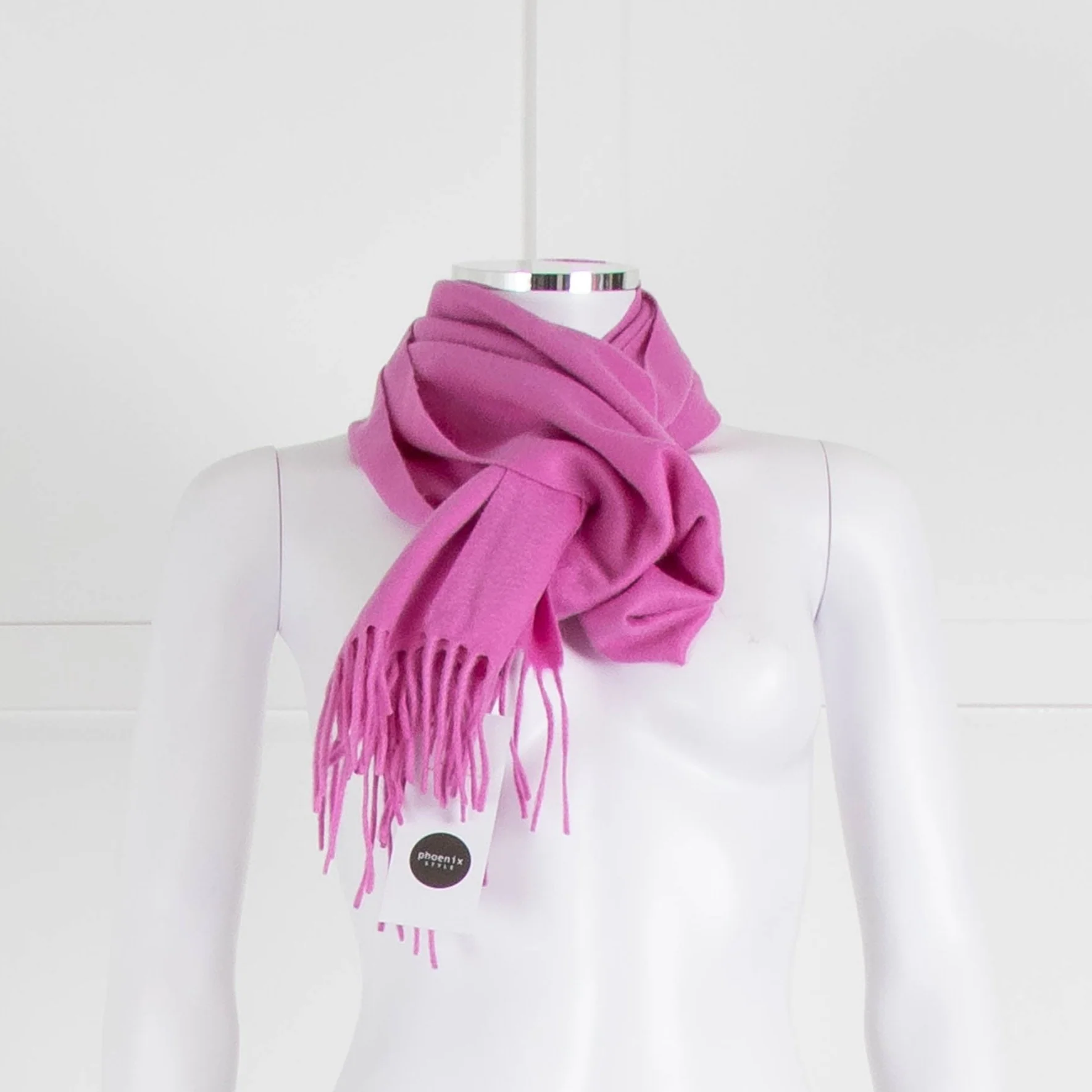 N. Peal Pink Fringe Scarf - Image 3